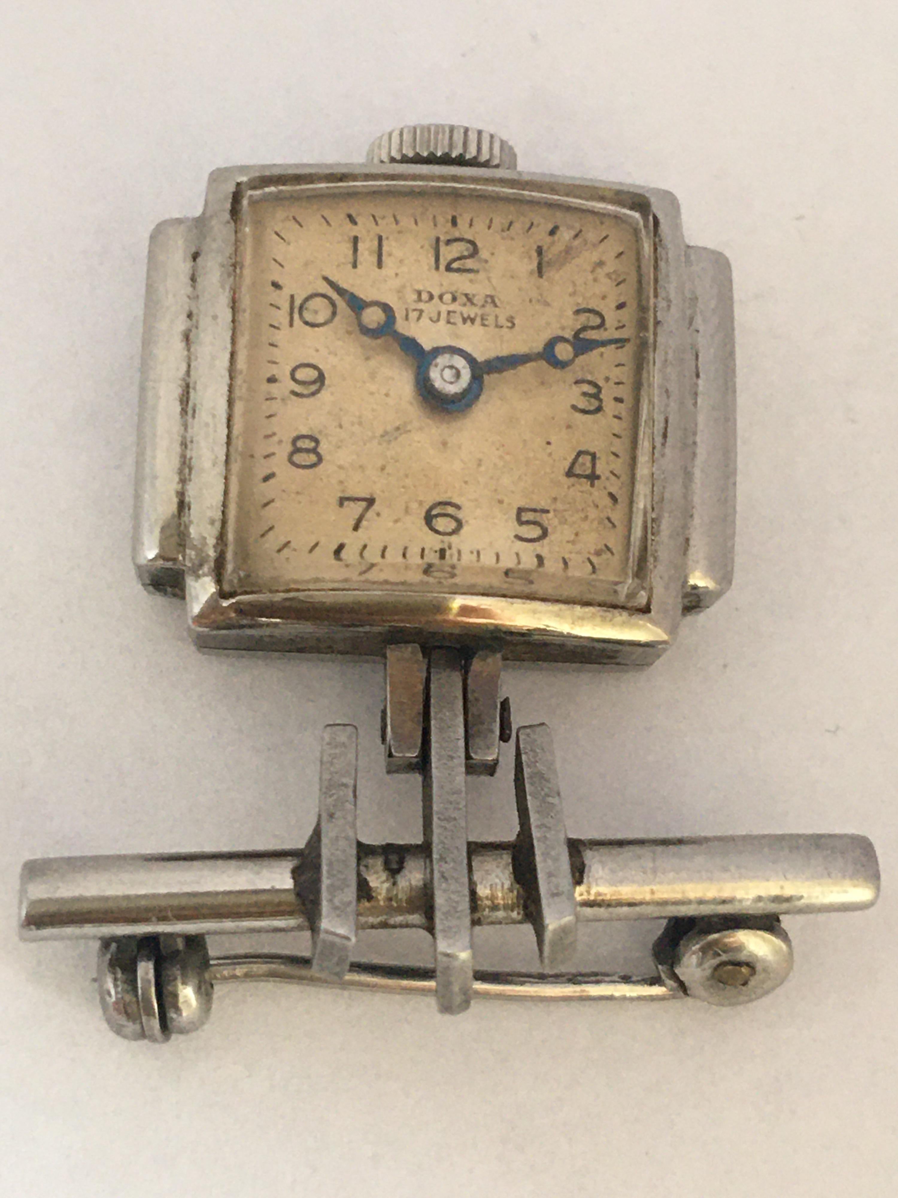 Vintage 1930s Silver Plated Mechanical Pendant or Nurse’s Watch For Sale 2
