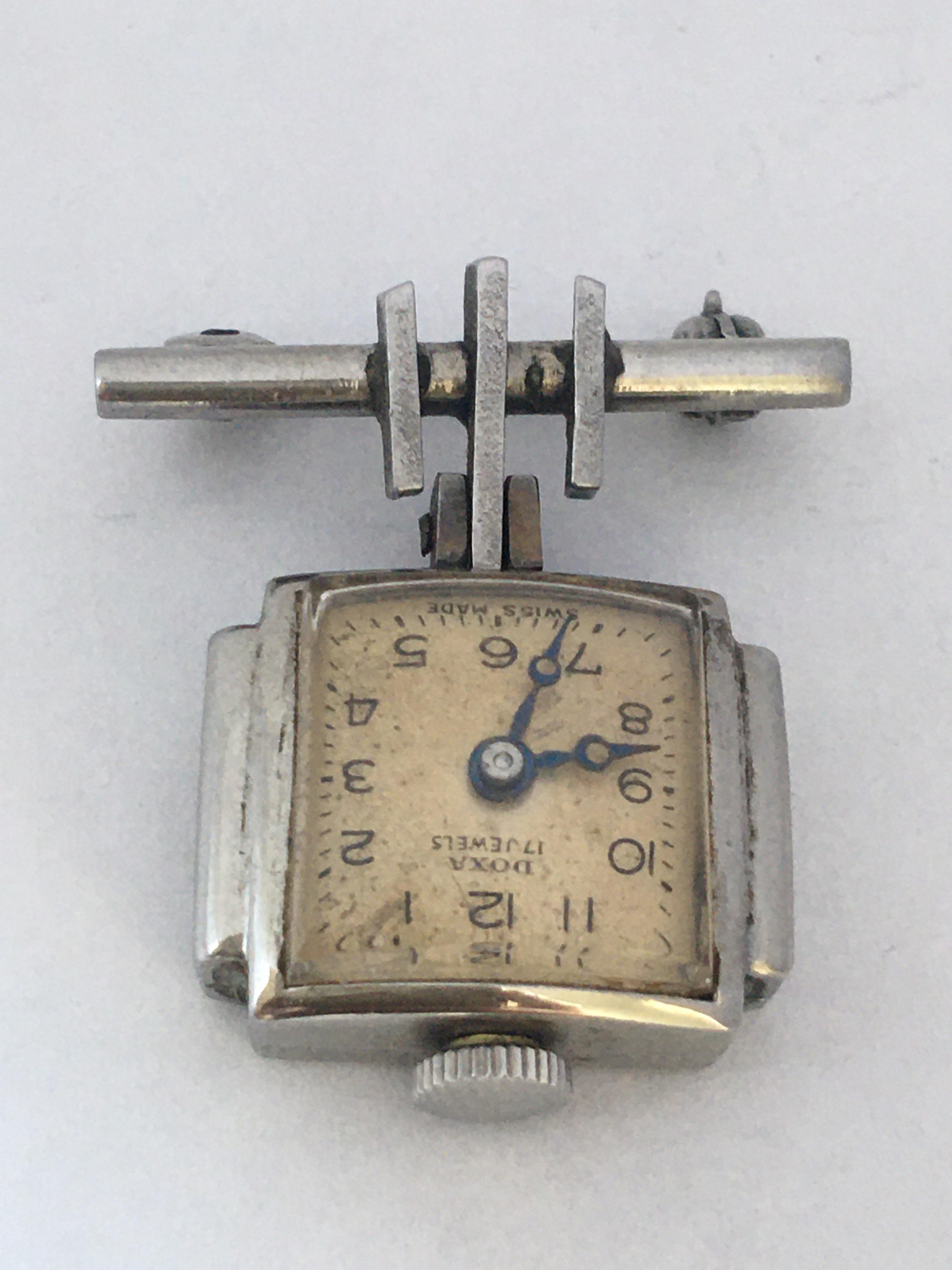 Vintage 1930s Silver Plated Mechanical Pendant or Nurse’s Watch For Sale 5