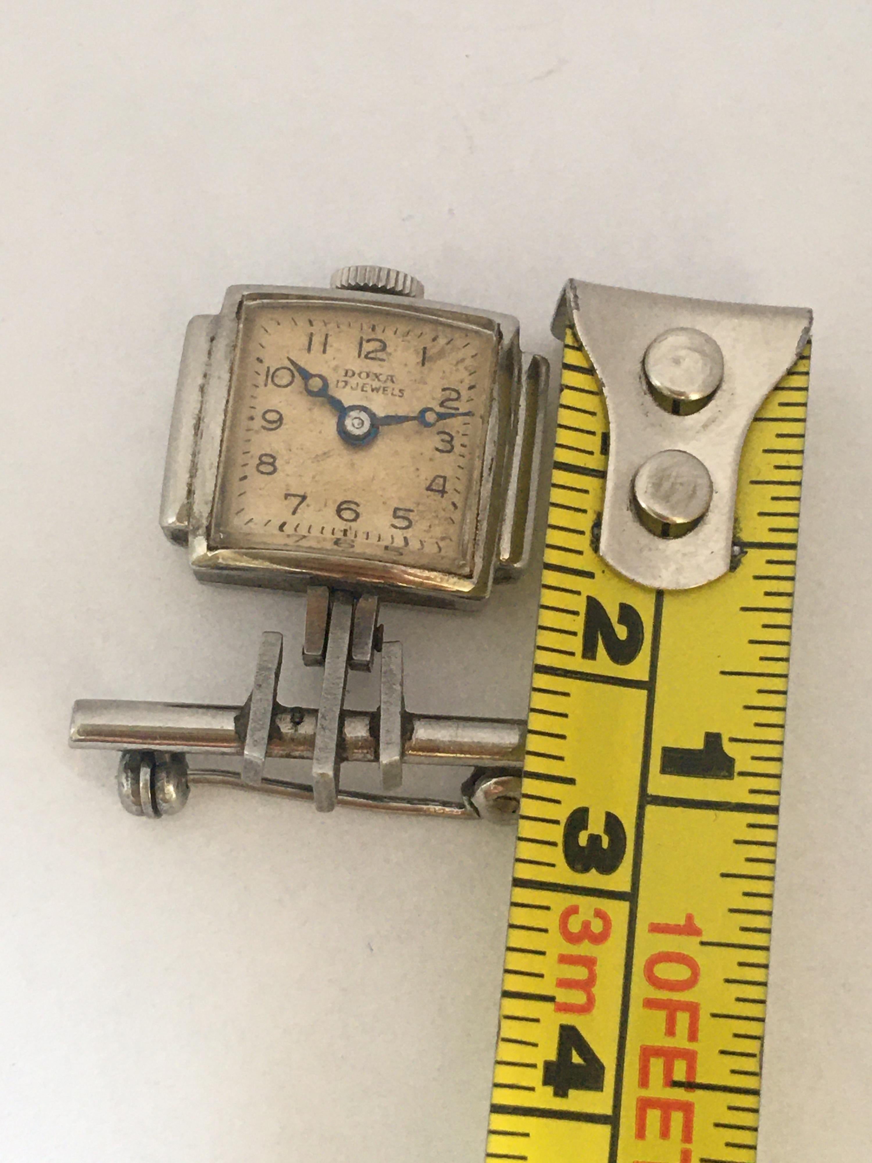 Art Deco Vintage 1930s Silver Plated Mechanical Pendant or Nurse’s Watch For Sale