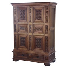 Vintage 1930s Solid Oak Danish Brutalist / Formhouse Cabinet