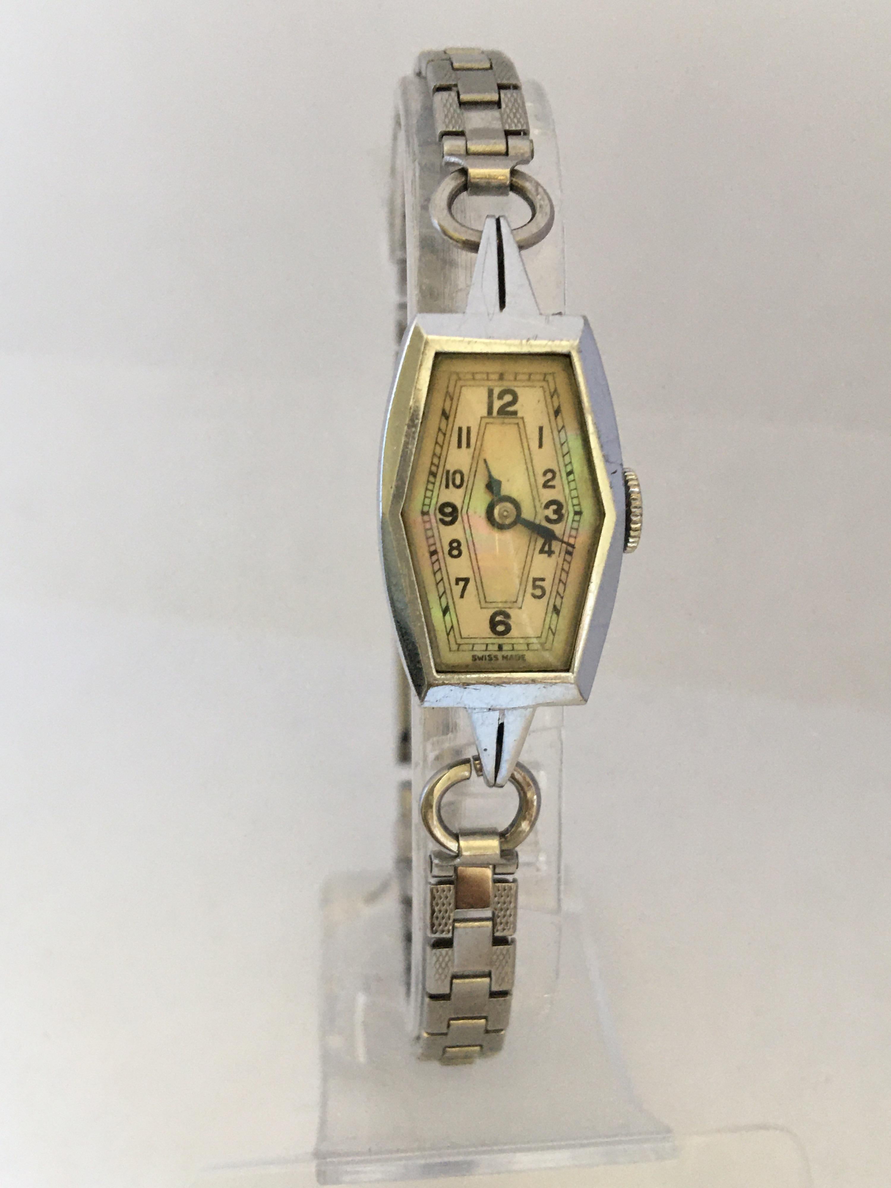 Vintage 1930s Stainless Steel Ladies Mechanical Cocktail Watch 7