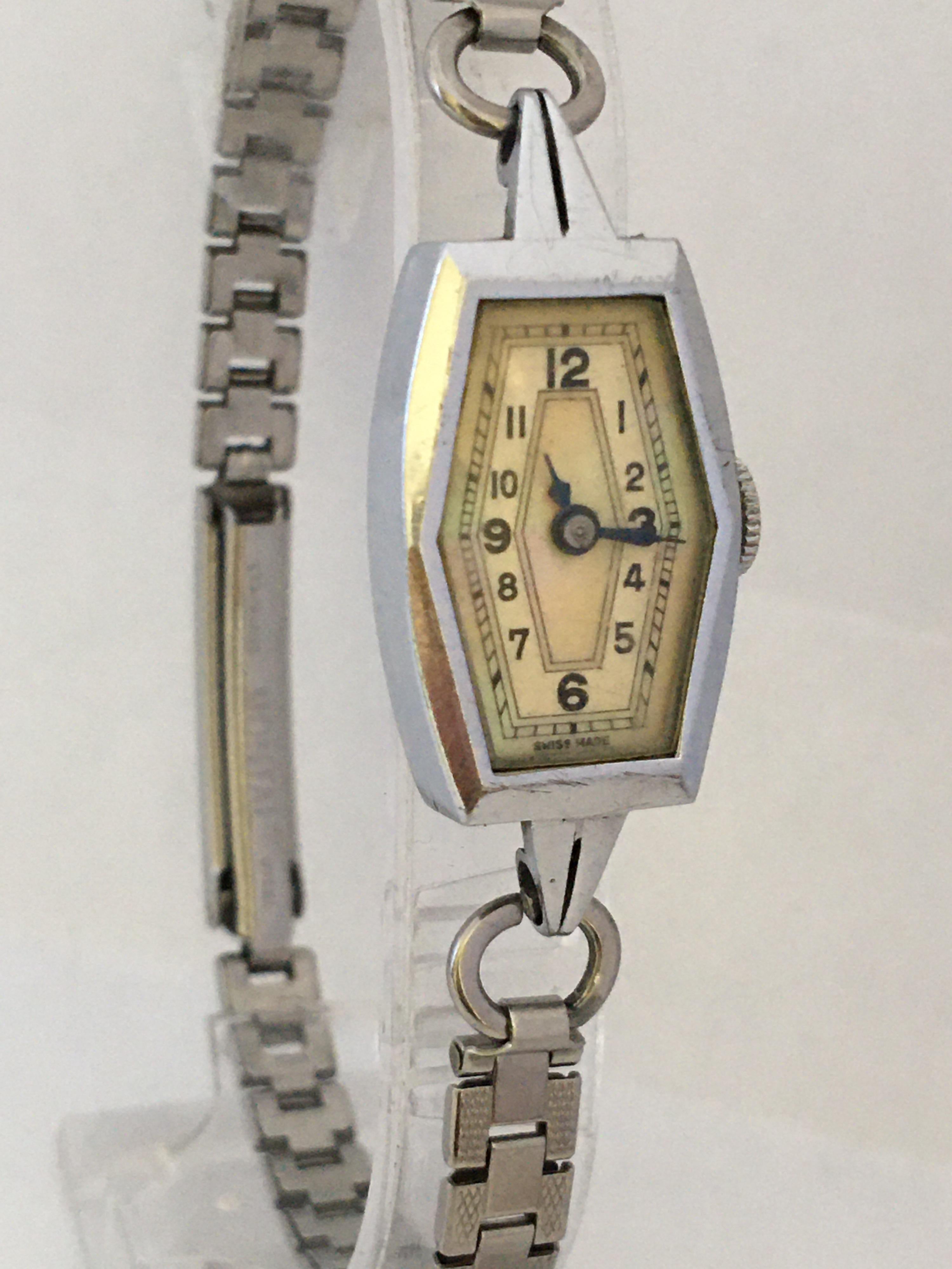 Women's Vintage 1930s Stainless Steel Ladies Mechanical Cocktail Watch