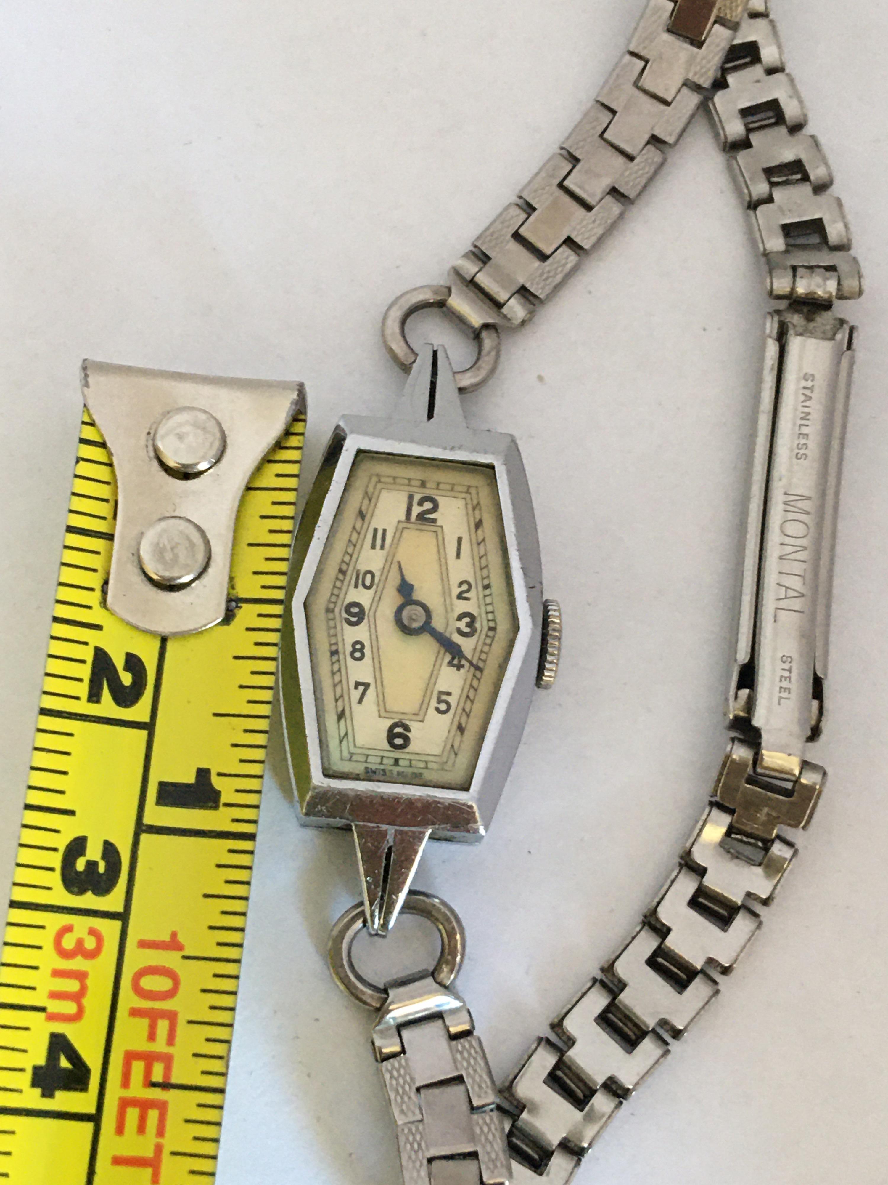 Vintage 1930s Stainless Steel Ladies Mechanical Cocktail Watch 1