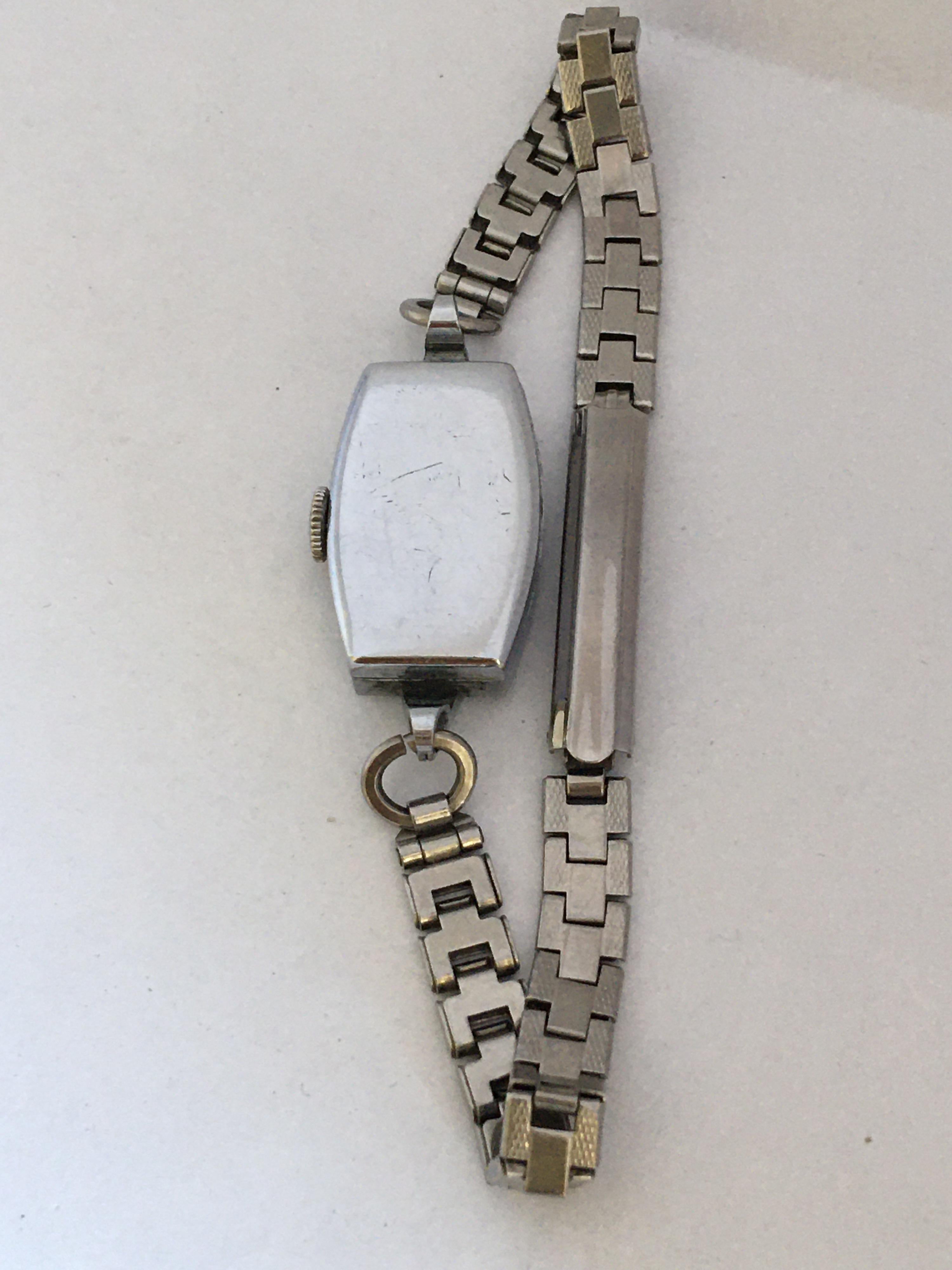 Vintage 1930s Stainless Steel Ladies Mechanical Cocktail Watch 4