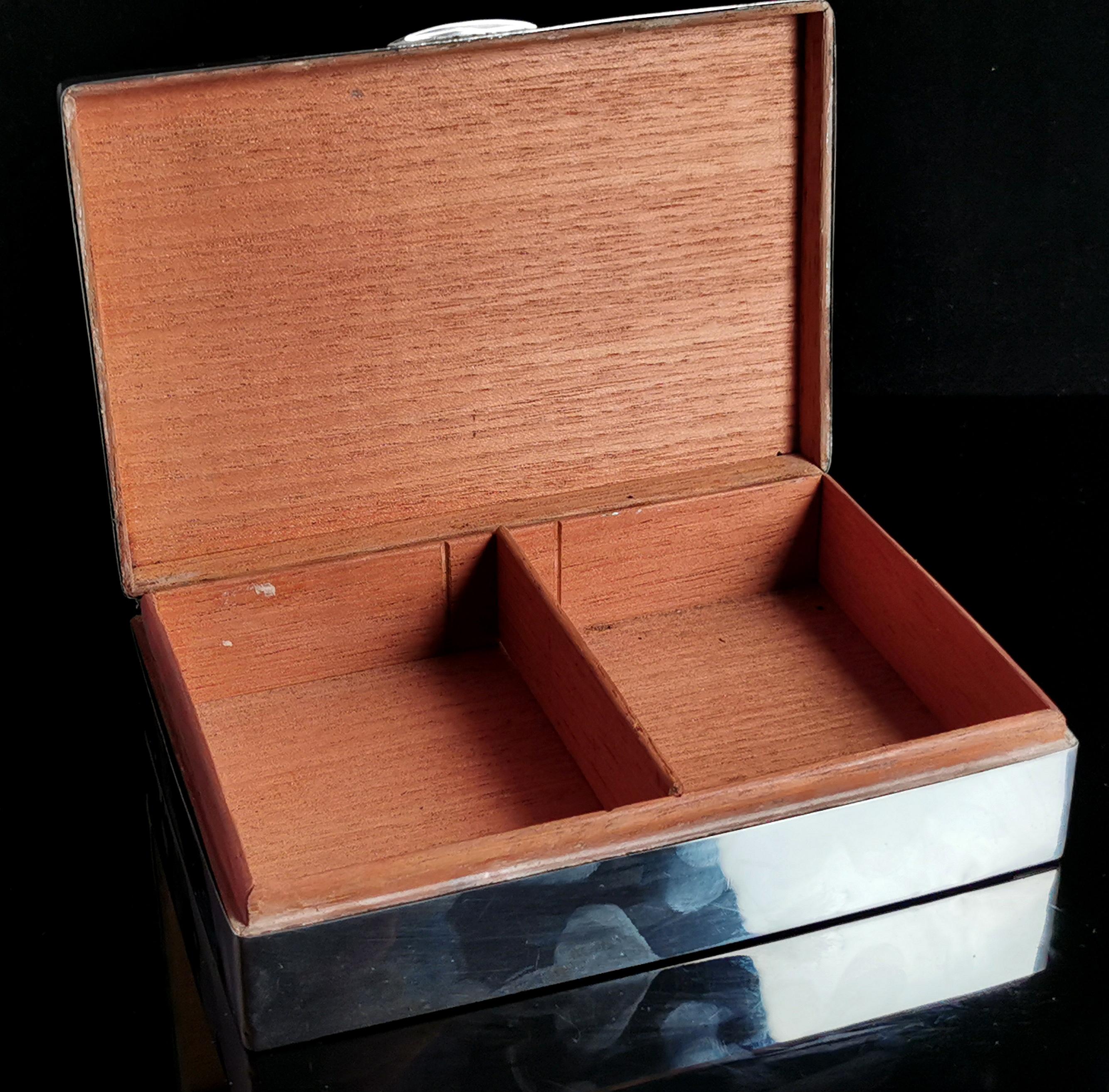 Vintage 1930's Sterling Silver Cigarette Box, Sun Ray Design 5