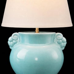 Vintage 1930s Turquoise Poole Pottery Table Lamp