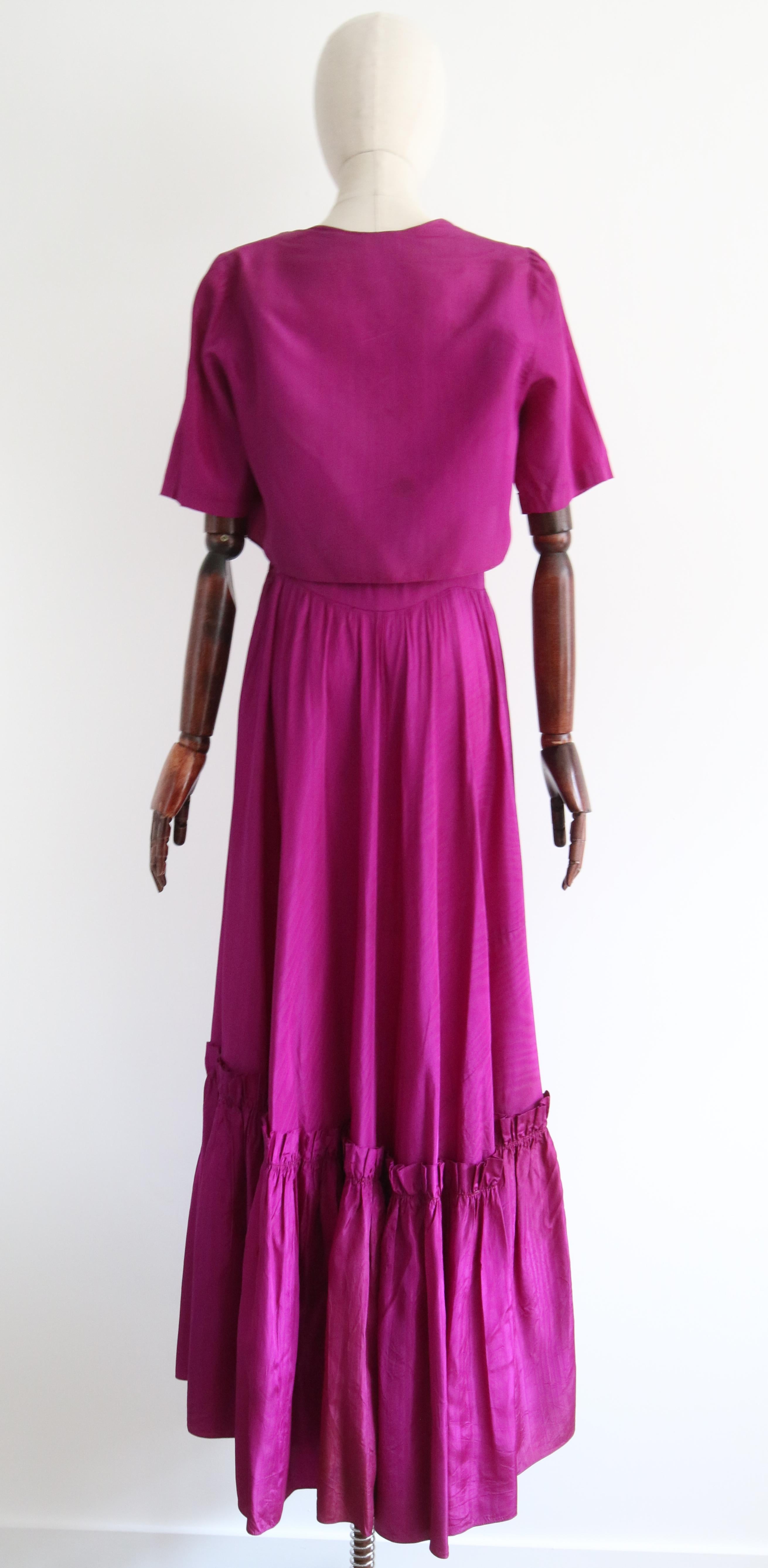 Vintage 1930's Ultra Violet Dress & Bolero UK 12 US 8 8