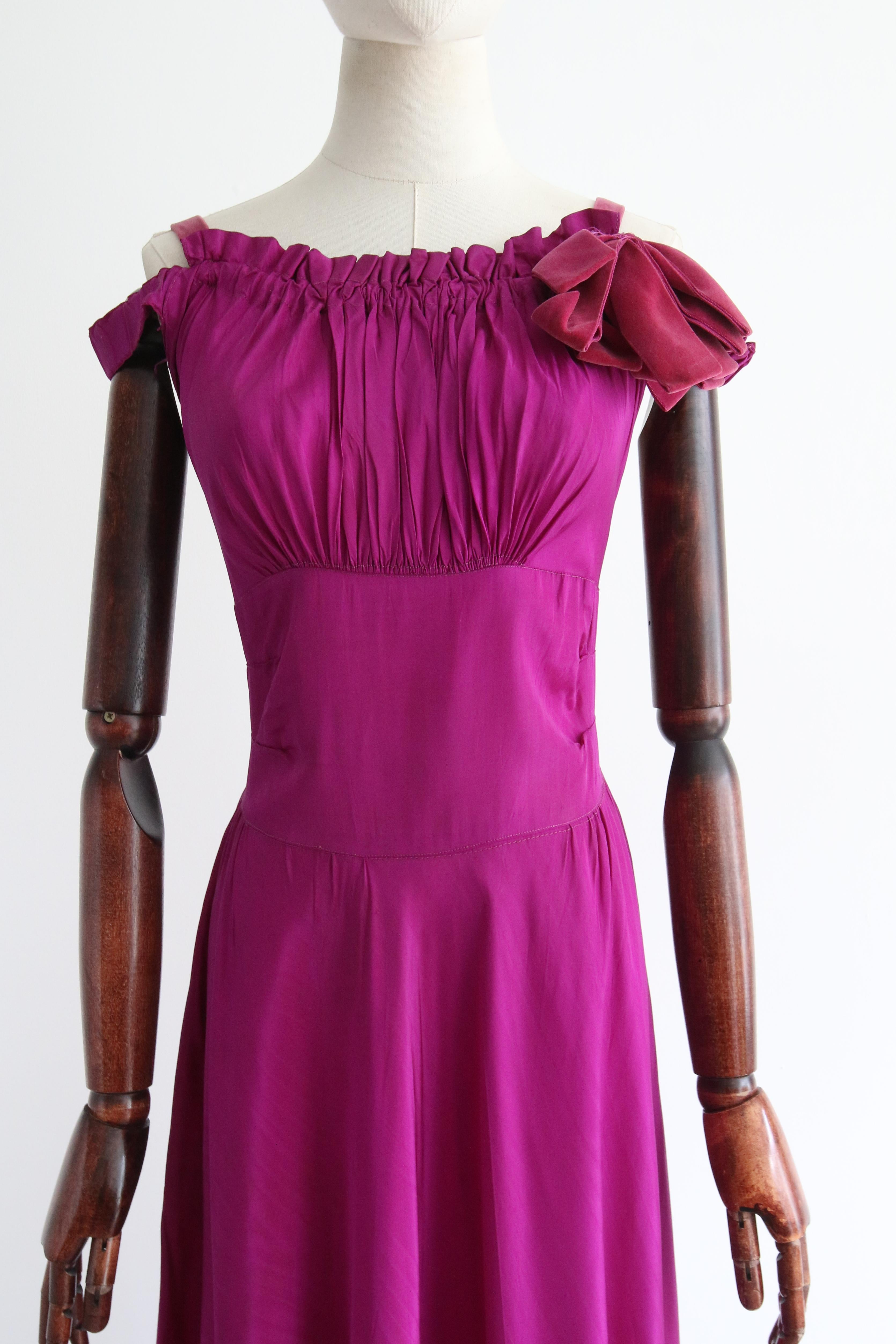 Vintage 1930's Ultra Violet Dress & Bolero UK 12 US 8 In Good Condition In Cheltenham, GB