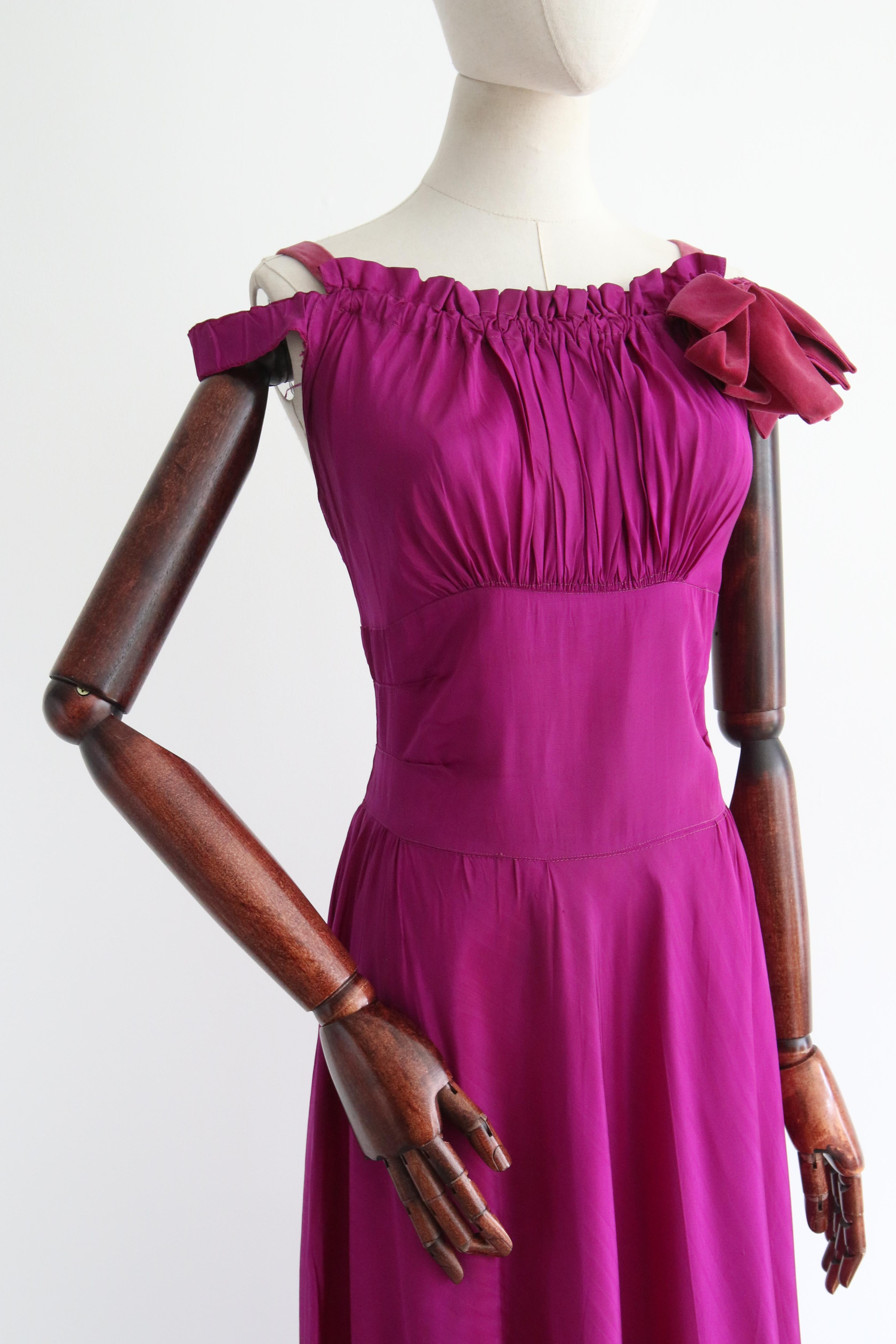 Vintage 1930's Ultra Violet Dress & Bolero UK 12 US 8 1