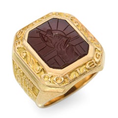 Vintage 1936 Jostens Or 10k Beaver College Intaglio Ring