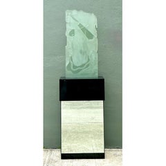 Vintage 1937 Joris Minne Et Albert Algae Frosted Glass Sculpture
