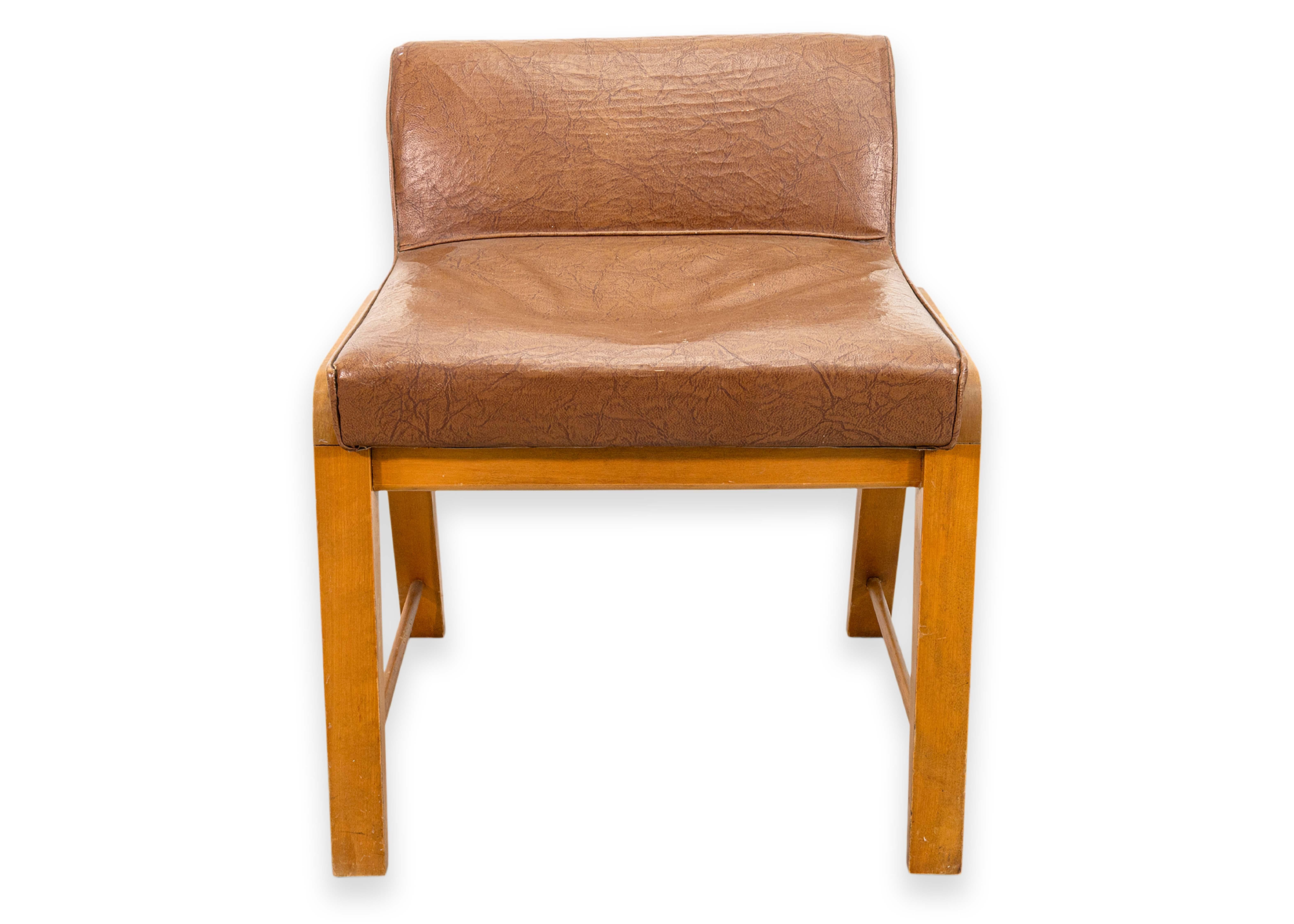 Vintage 1939 Gilbert Rohde para Herman Miller Modelo 4140 Taburete de tocador moderno siglo XX en venta