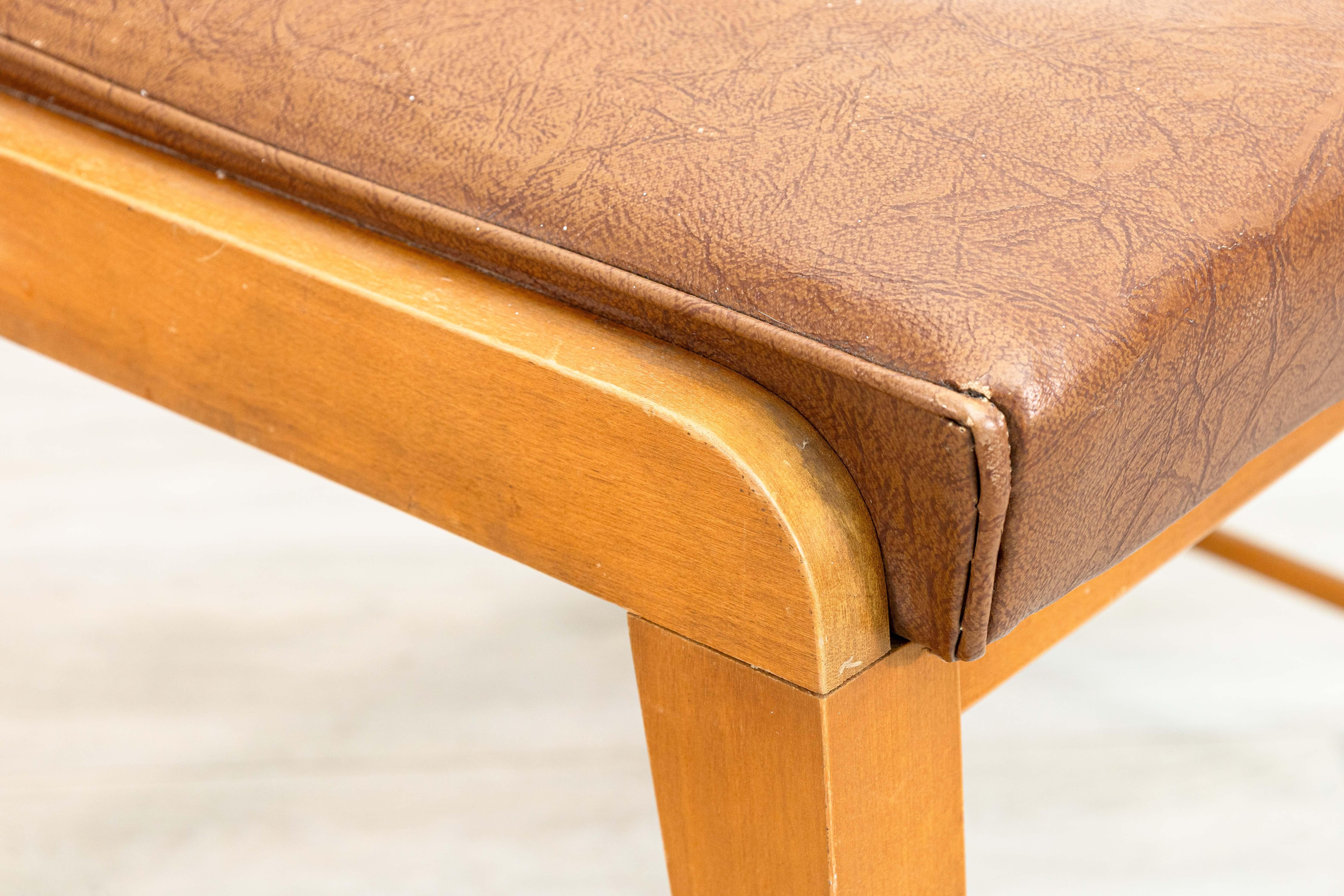 Vintage 1939 Gilbert Rohde para Herman Miller Modelo 4140 Taburete de tocador moderno en venta 3