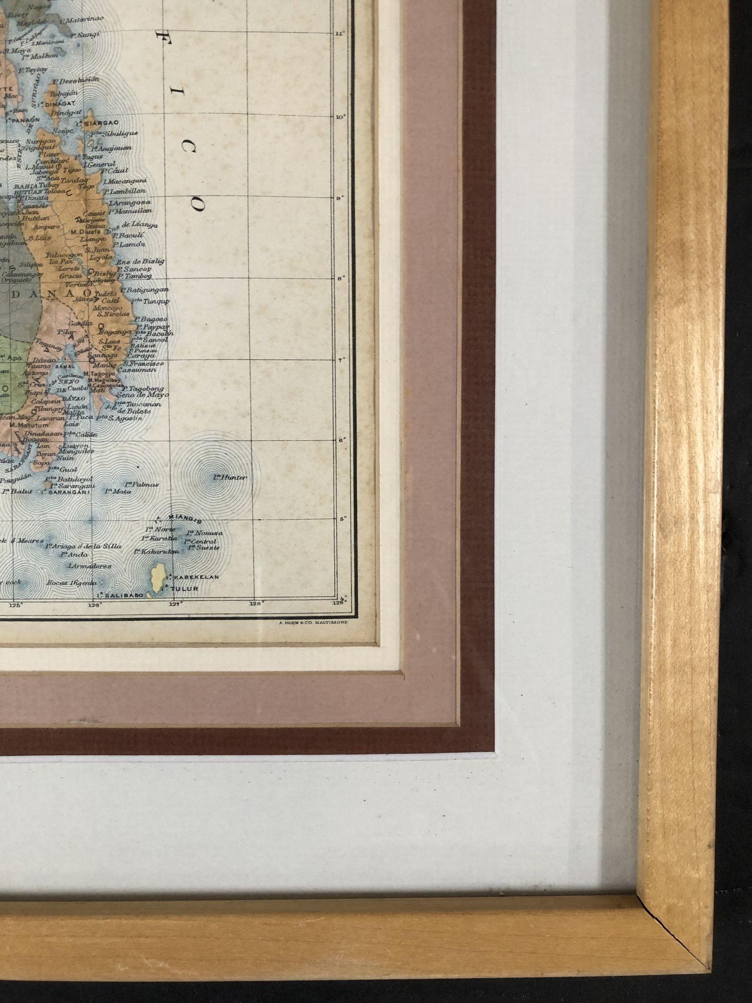 This vintage piece is a 1939 map of the Philippines accompanied by a census, sourced from Volume V of a book containing historical statistical information. Encased in a stylish black and gold frame, it exudes an air of elegance and importance. The