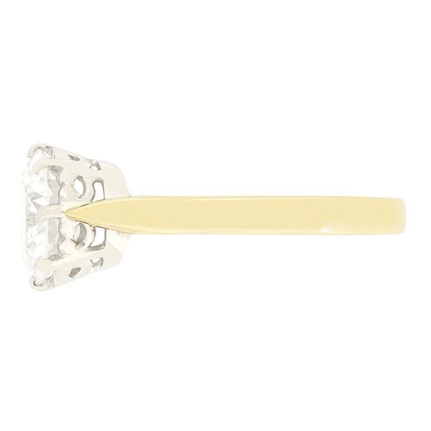 Solitär-Ring im Vintage-Stil mit 1,93 Karat Diamant, ca. 1980er Jahre (Brillantschliff)