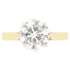Solitär-Ring im Vintage-Stil mit 1,93 Karat Diamant, ca. 1980er Jahre