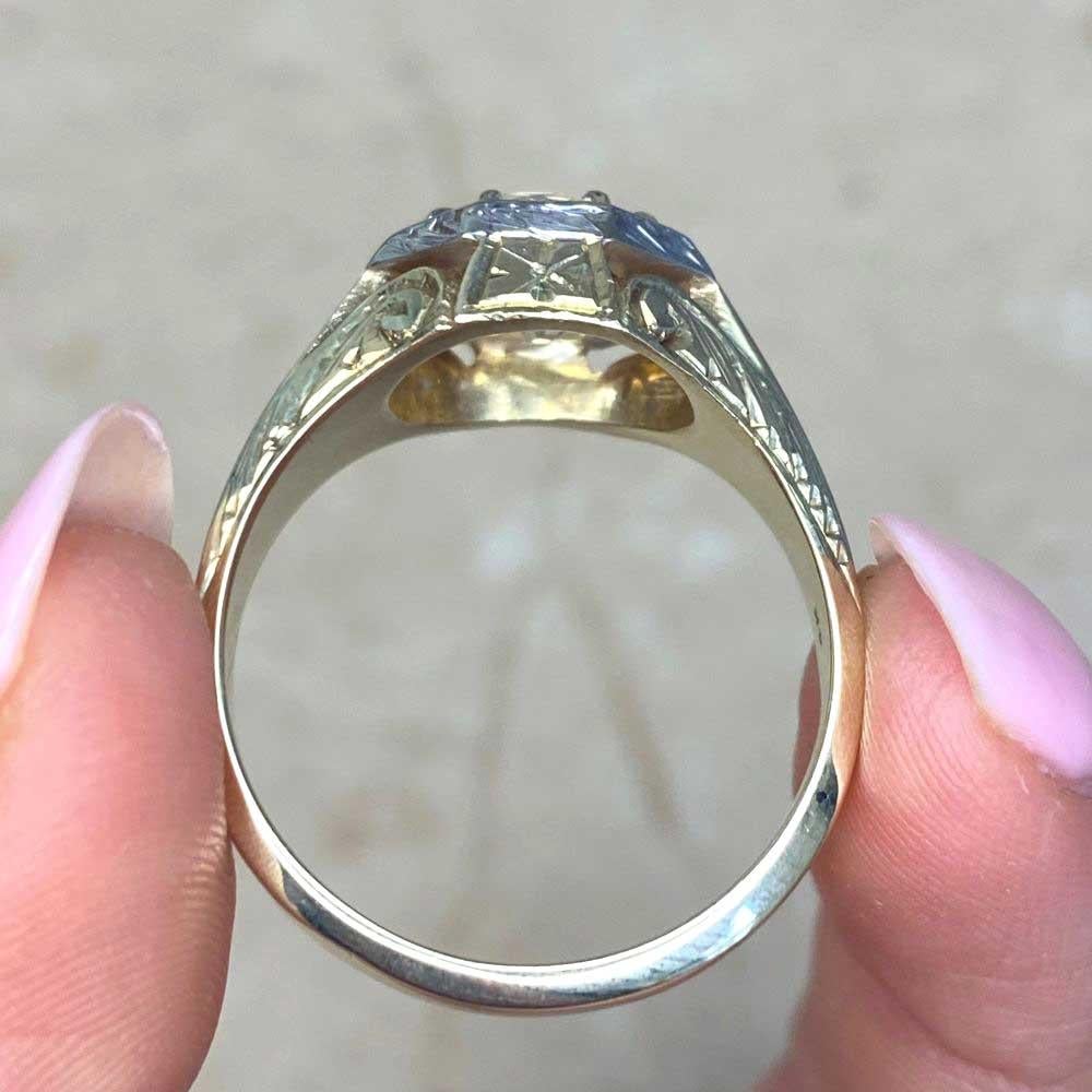 Vintage 1.93ct Old European cut Diamond Engagement Ring, 14K Yellow Gold For Sale 4