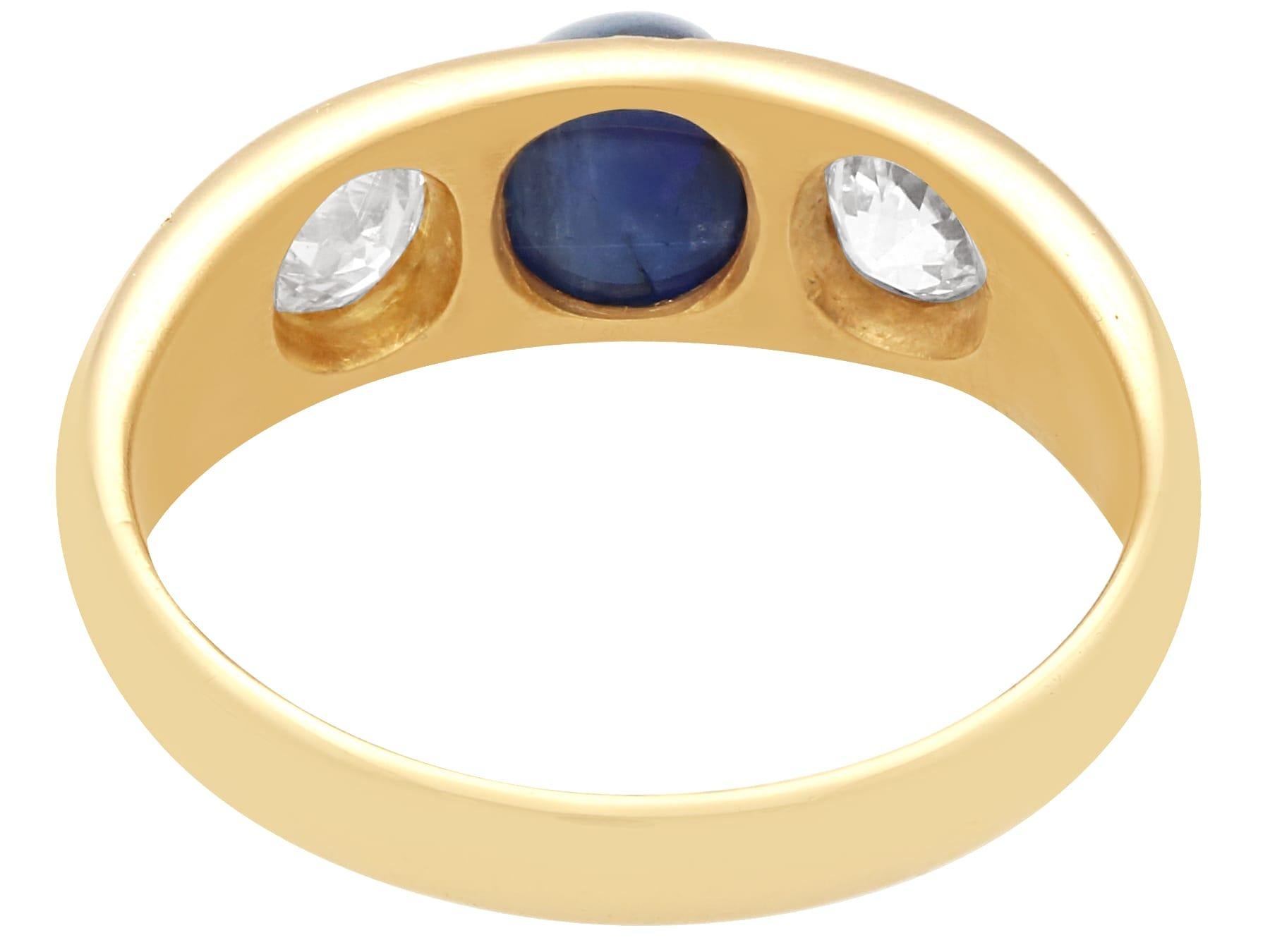 Vintage 1.93Ct Sapphire and 0.63Ct Diamond 18k Yellow Gold Dress Ring Circa 1940 In Excellent Condition For Sale In Jesmond, Newcastle Upon Tyne
