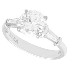 Vintage 1.94 Carat Diamond and 18K White Gold Solitaire Ring