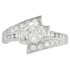 Vintage 1940s 0.75 Carat Round Brilliant Cut Diamond Engagement Ring