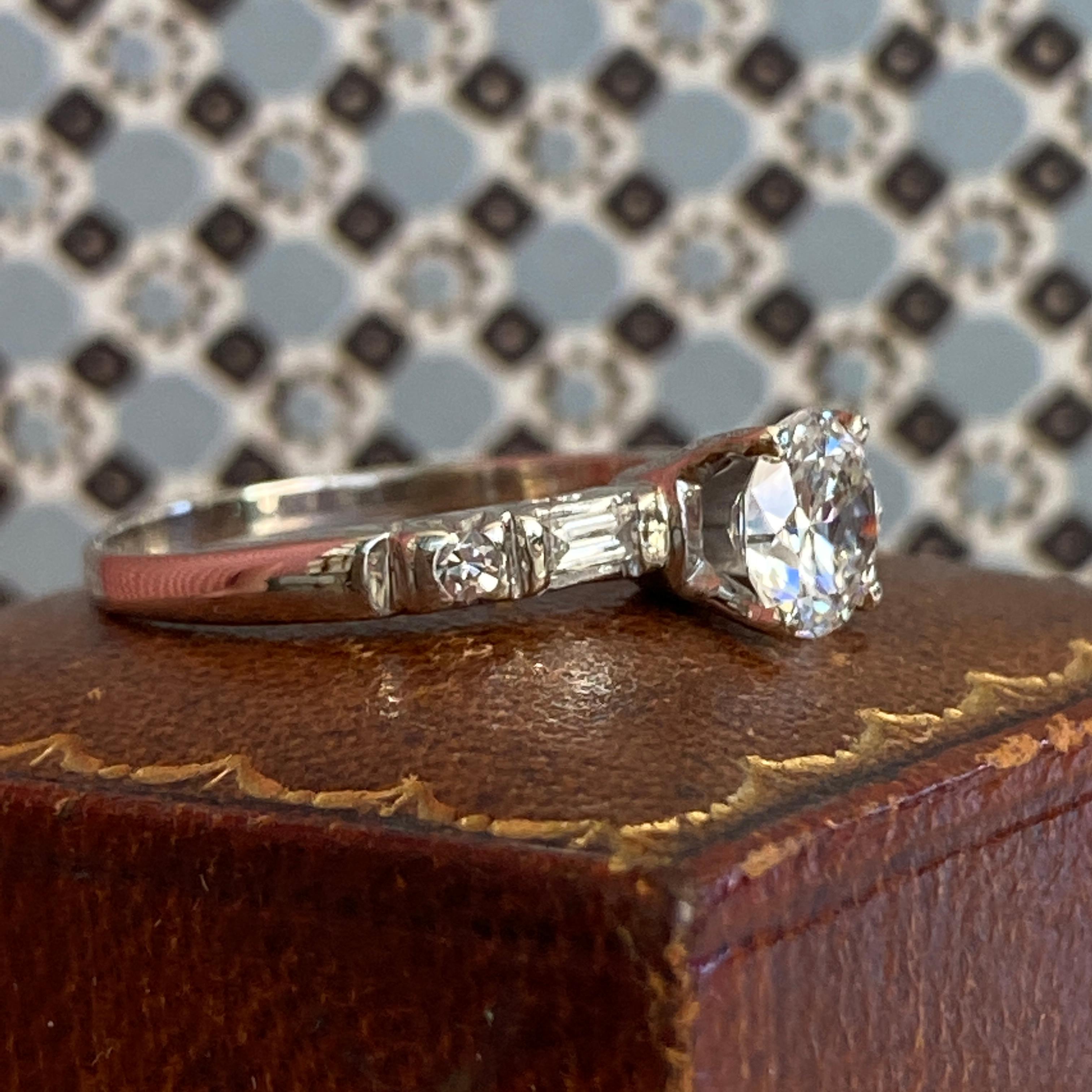 Vintage 1940’s 1.2ct Diamond 18k Engagement Ring 3