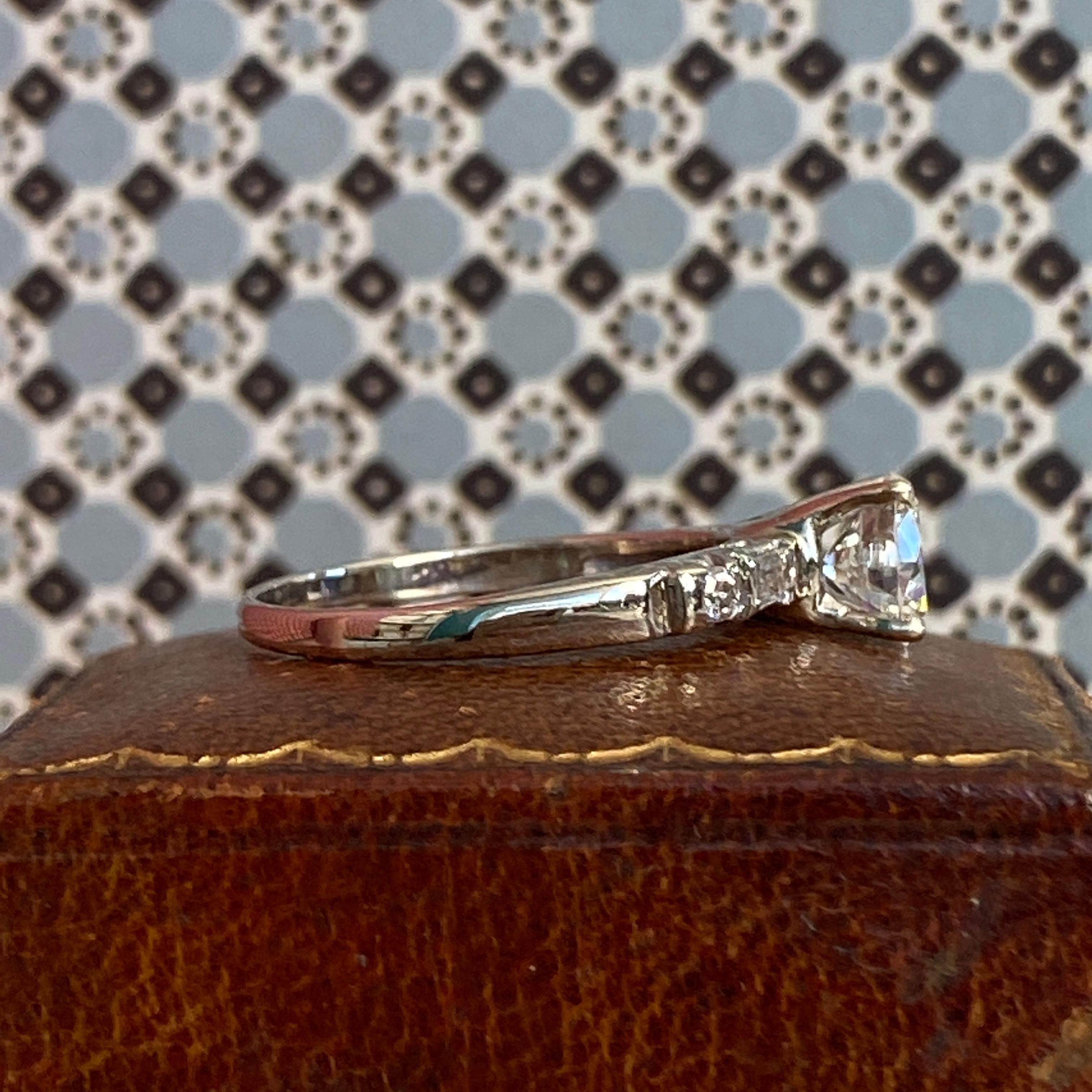 Vintage 1940’s 1.2ct Diamond 18k Engagement Ring 4