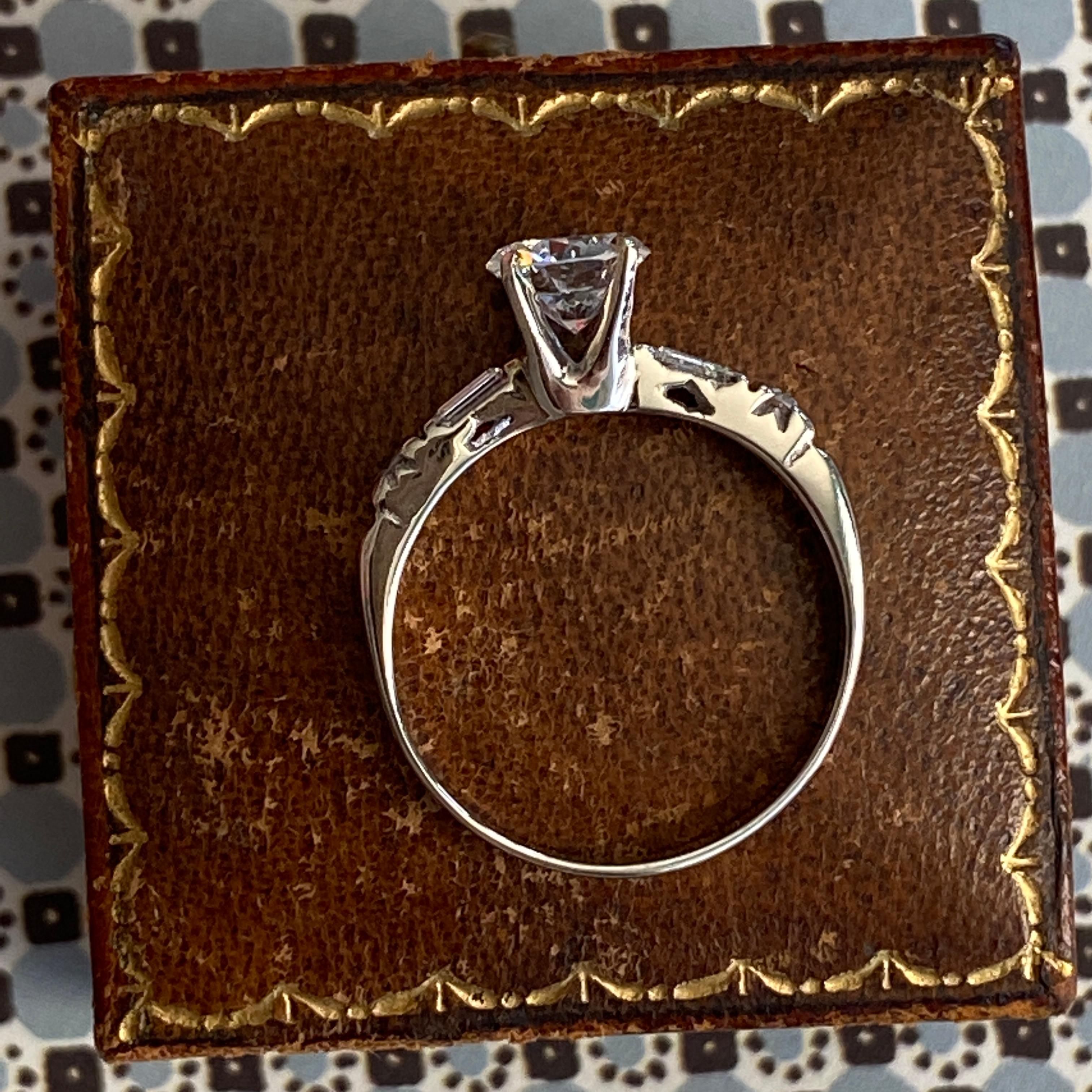 Vintage 1940’s 1.2ct Diamond 18k Engagement Ring 5