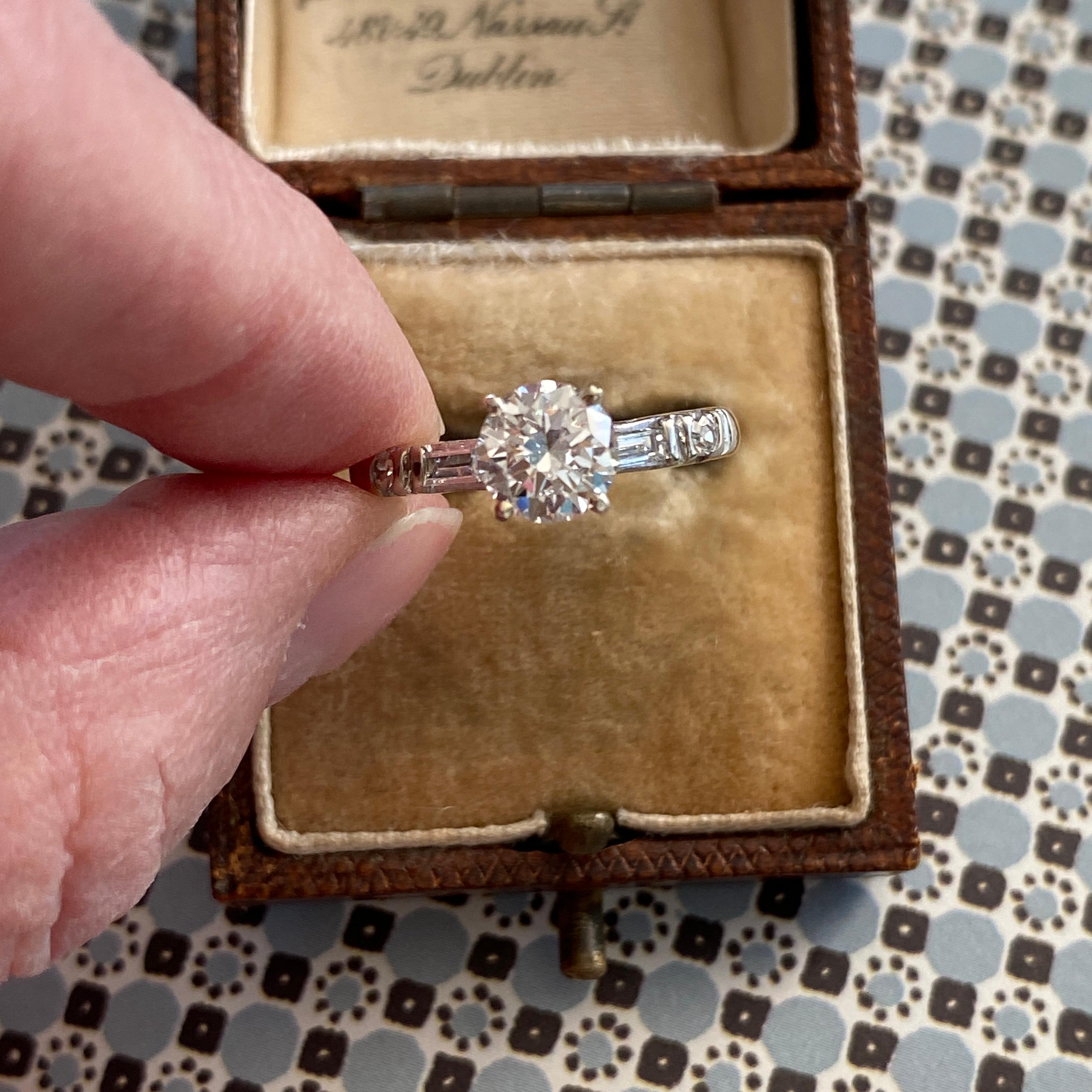 Vintage 1940’s 1.2ct Diamond 18k Engagement Ring 6