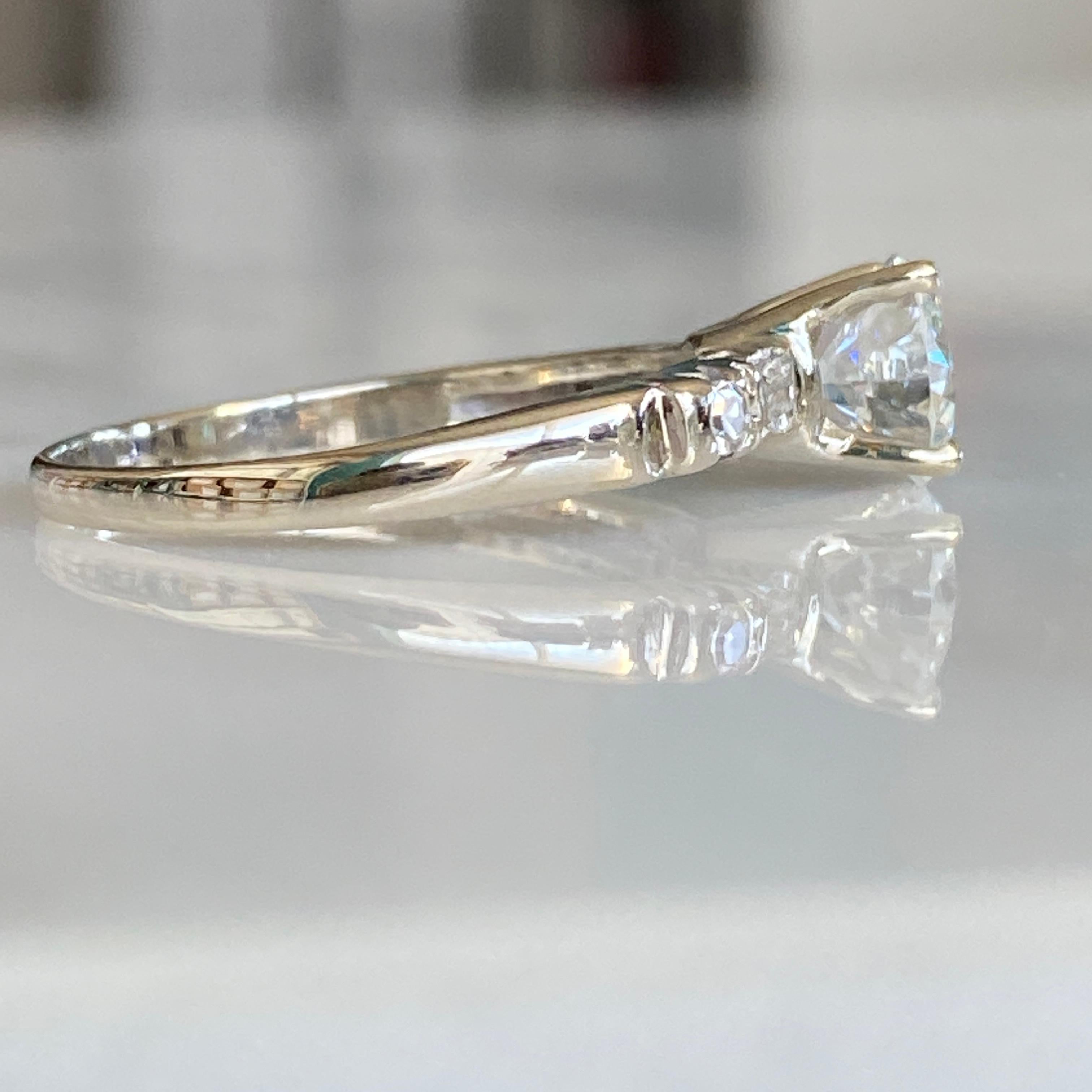 Women's Vintage 1940’s 1.2ct Diamond 18k Engagement Ring