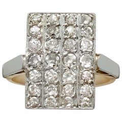 Vintage 1940s 1.42 Carat Diamond and Yellow Gold Cocktail Ring