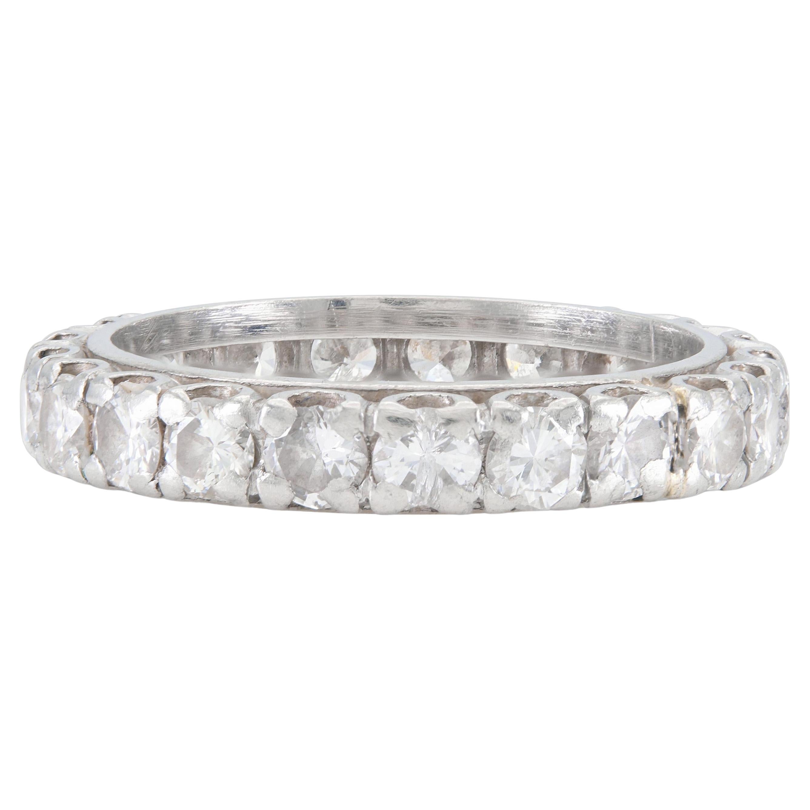 Vintage 1940s 1.50 Carat Diamond Eternity Band For Sale