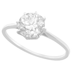 Vintage 1940s 1.55 Carat Diamond and Platinum Solitaire Engagement Ring