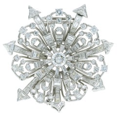 Vintage 1940s 18.46 Carat Diamond Flower Burst Brooch