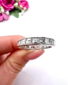 Vintage 1940s 18ct White Gold, 2 Carat Full Diamond Eternity Band Ring