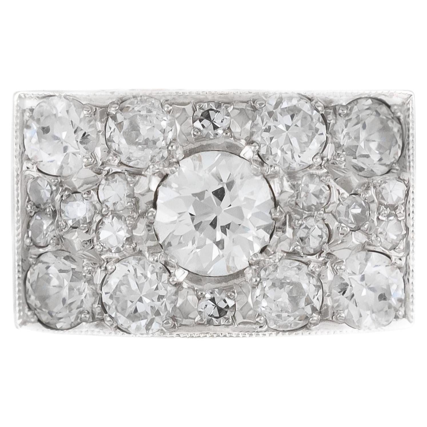 Anillo vintage de diamantes de 2,50 quilates de los años 40