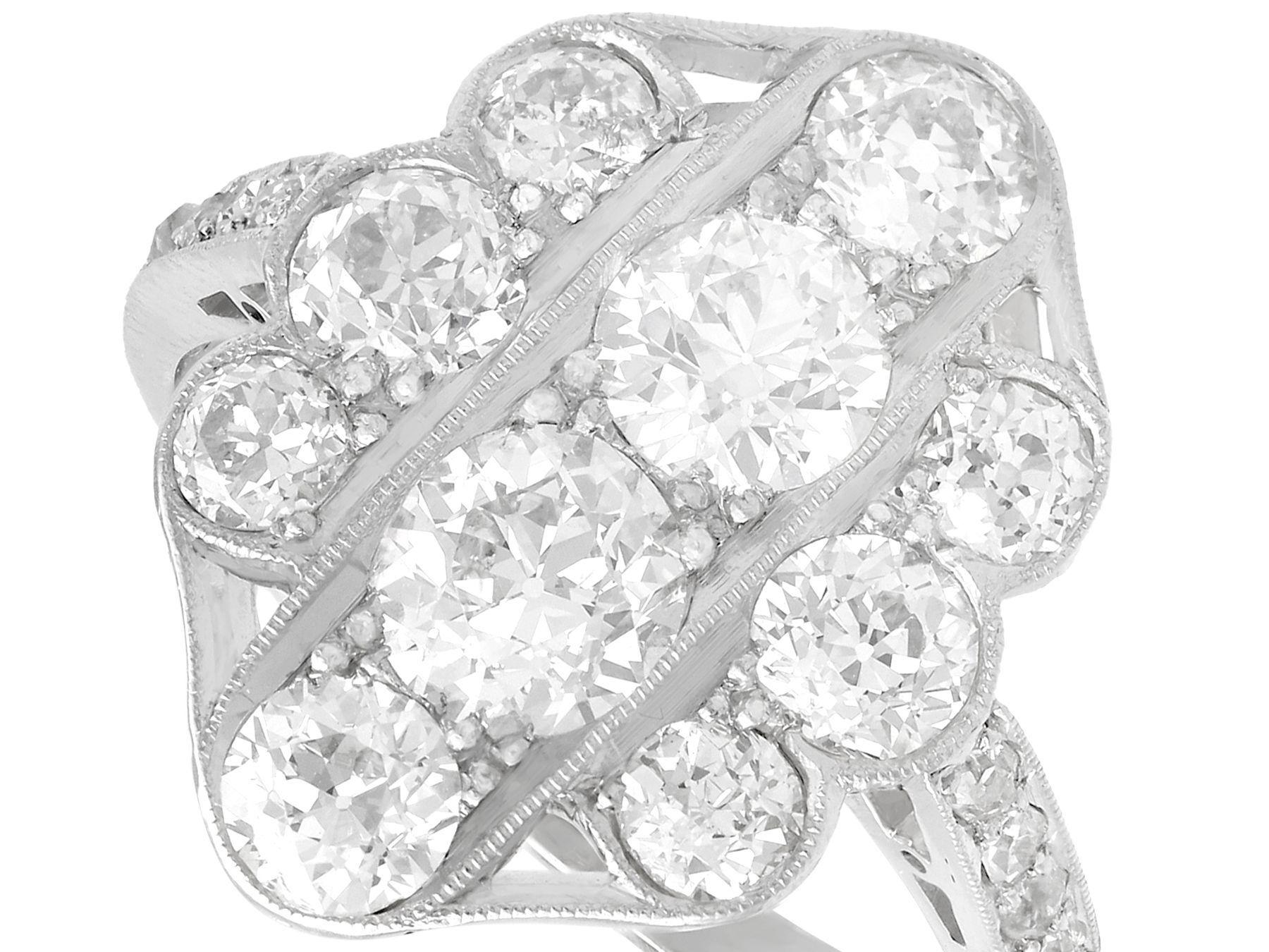 Retro Vintage 1940s 2.85 Carat Diamond and White Gold Cocktail Ring For Sale