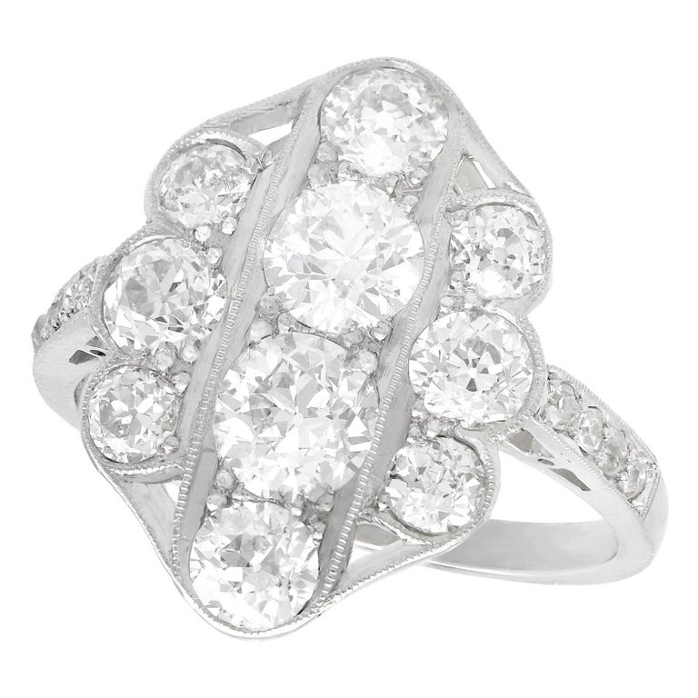 Art Deco Vintage & Antique 2.85ct round cut diamond engagement 14k gold ring set 
