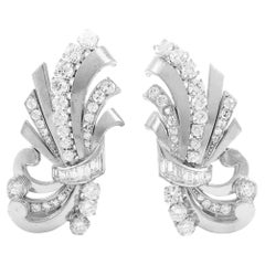 Vintage 1940s 4,00 Karat Diamant Climber Ohrringe