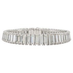 Vintage 1940s 40.00 Carat Baguette Cut Diamond Line Bracelet