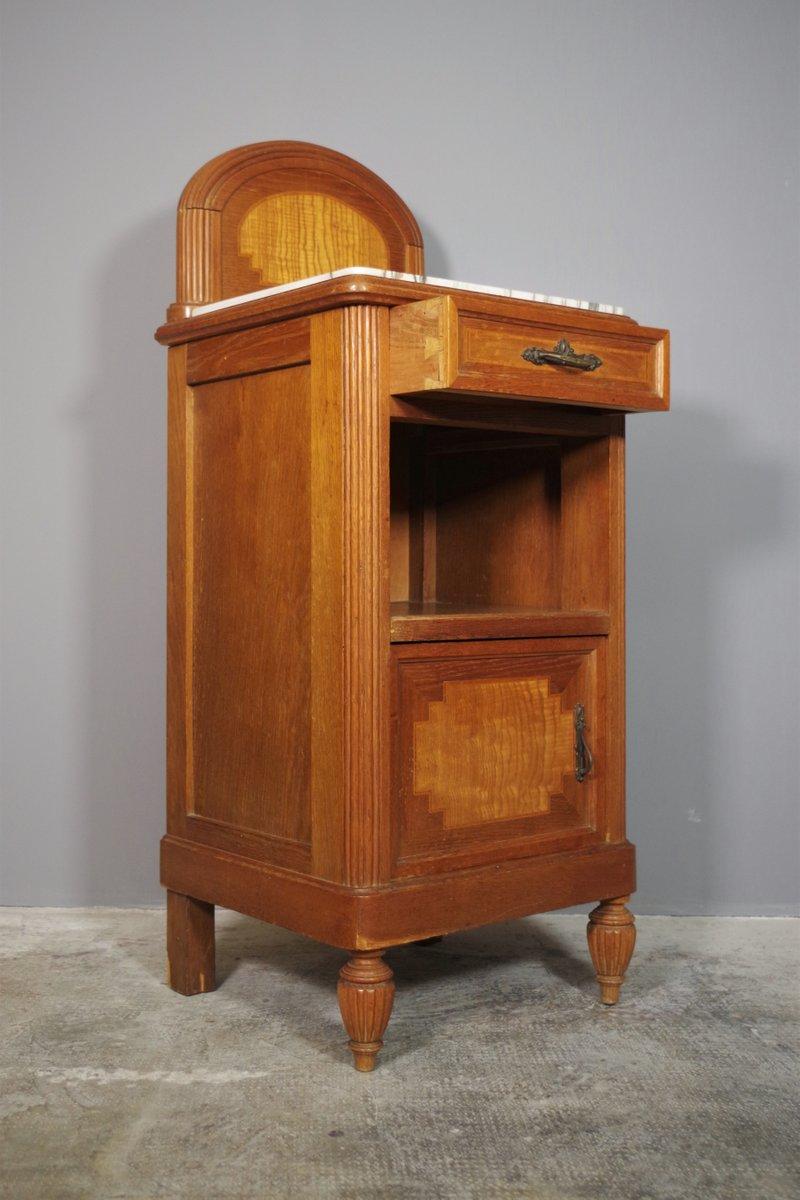 Vintage 1940s-50s Cherry & Beech Wood Nightstand with Marble Top – Italian Mid-C in vendita 10