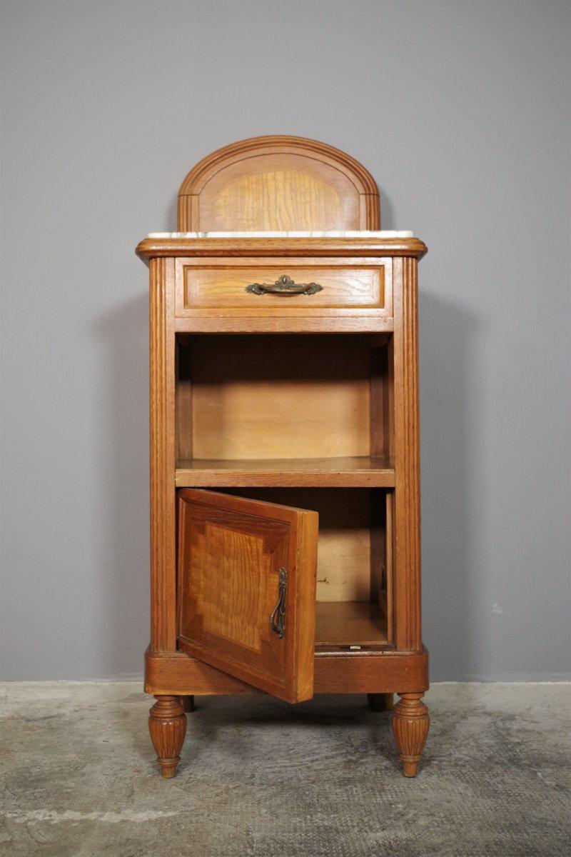 Vintage 1940s-50s Cherry & Beech Wood Nightstand with Marble Top – Italian Mid-C in vendita 11