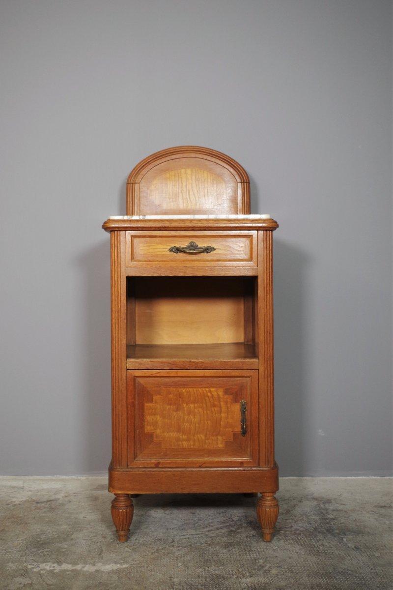 Vintage 1940s-50s Cherry & Beech Wood Nightstand with Marble Top – Italian Mid-C in vendita 12