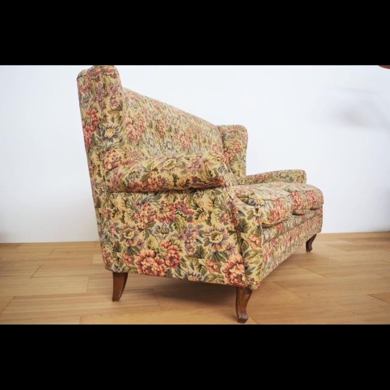 Tissu Ensemble canapé et fauteuils en tissu damassé des années 1940-50 - Timeless Elegance en vente