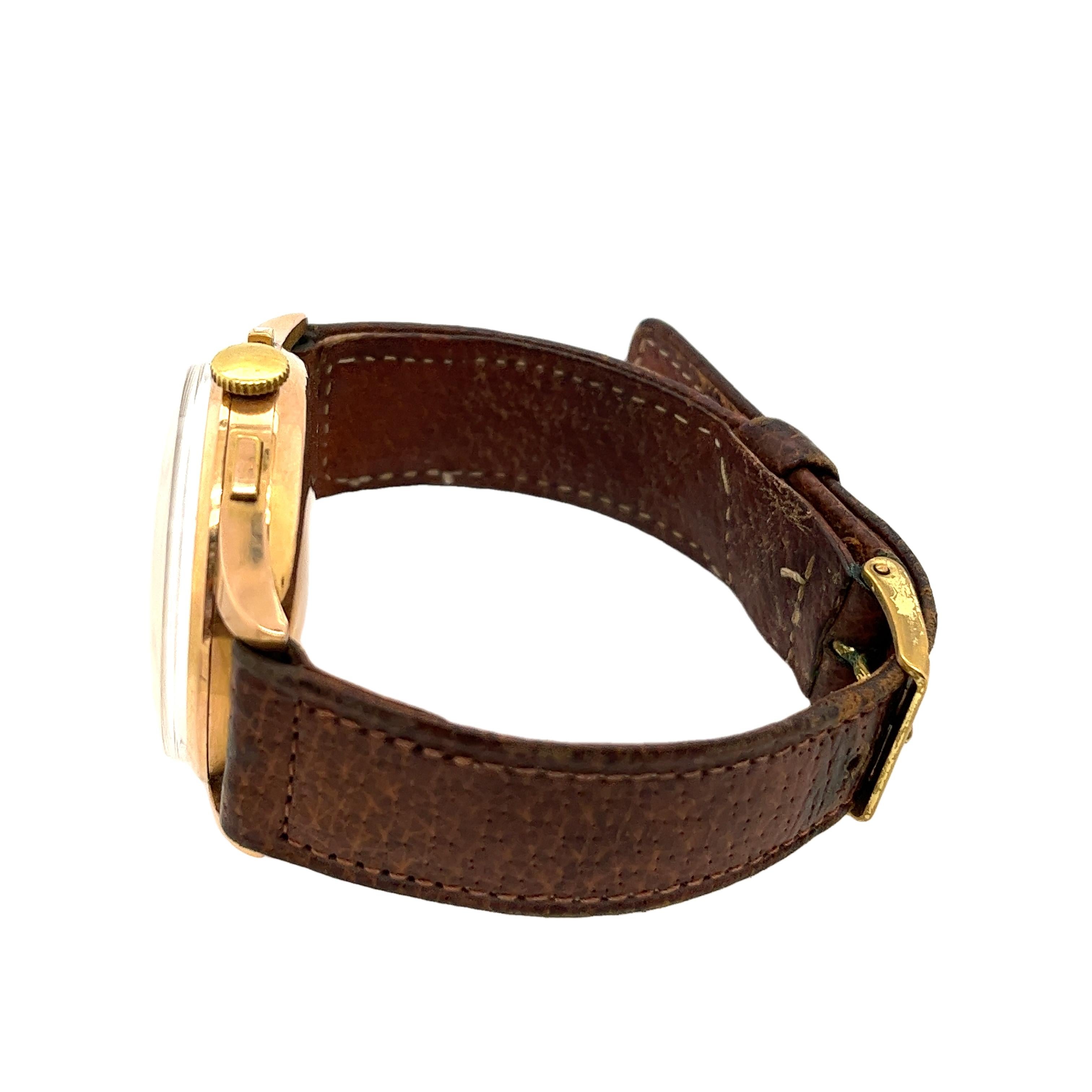 Vintage 1940er-50er Jahre Herren 18ct Rose Gold Uhr im Zustand „Hervorragend“ in London, GB