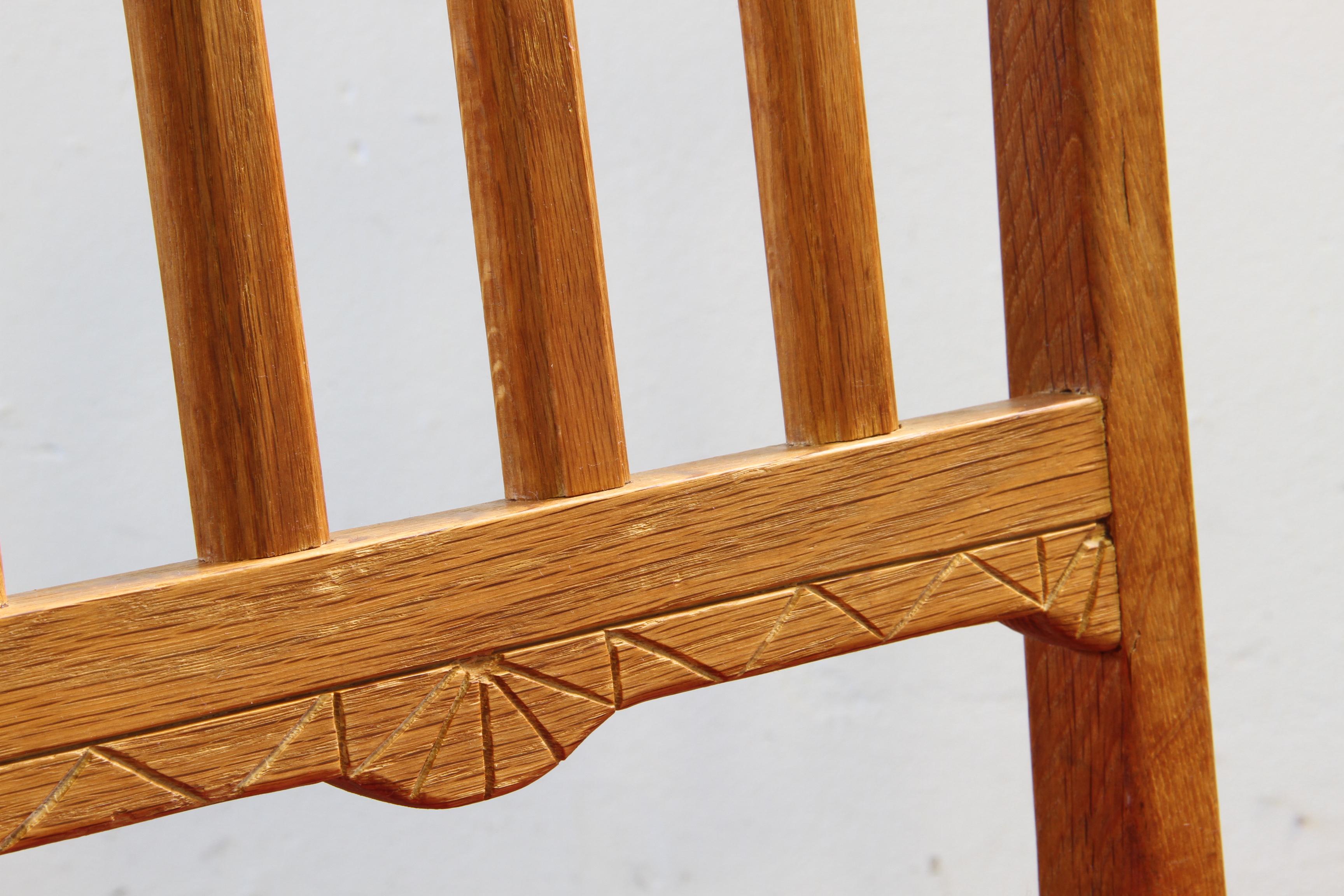 Vintage 1940s/50s Solid Oak Danish Farmhouse Chairs, Baroque style set of 4 For Sale 5