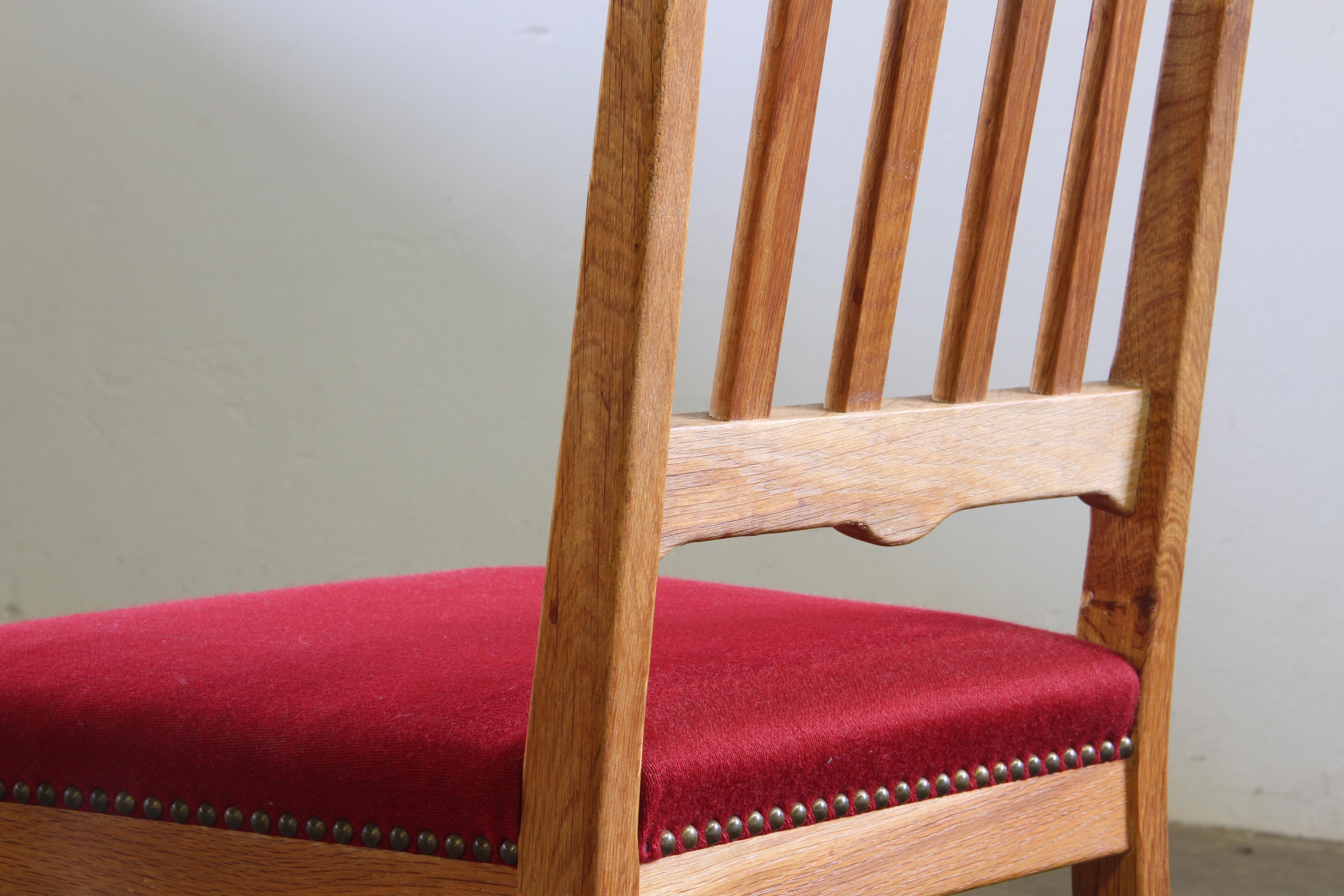 Vintage 1940s/50s Solid Oak Danish Farmhouse Chairs, Baroque style set of 4 For Sale 7