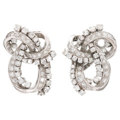 Boucles d'oreilles Vintage 1940s 5.50 Carat Diamond Earrings