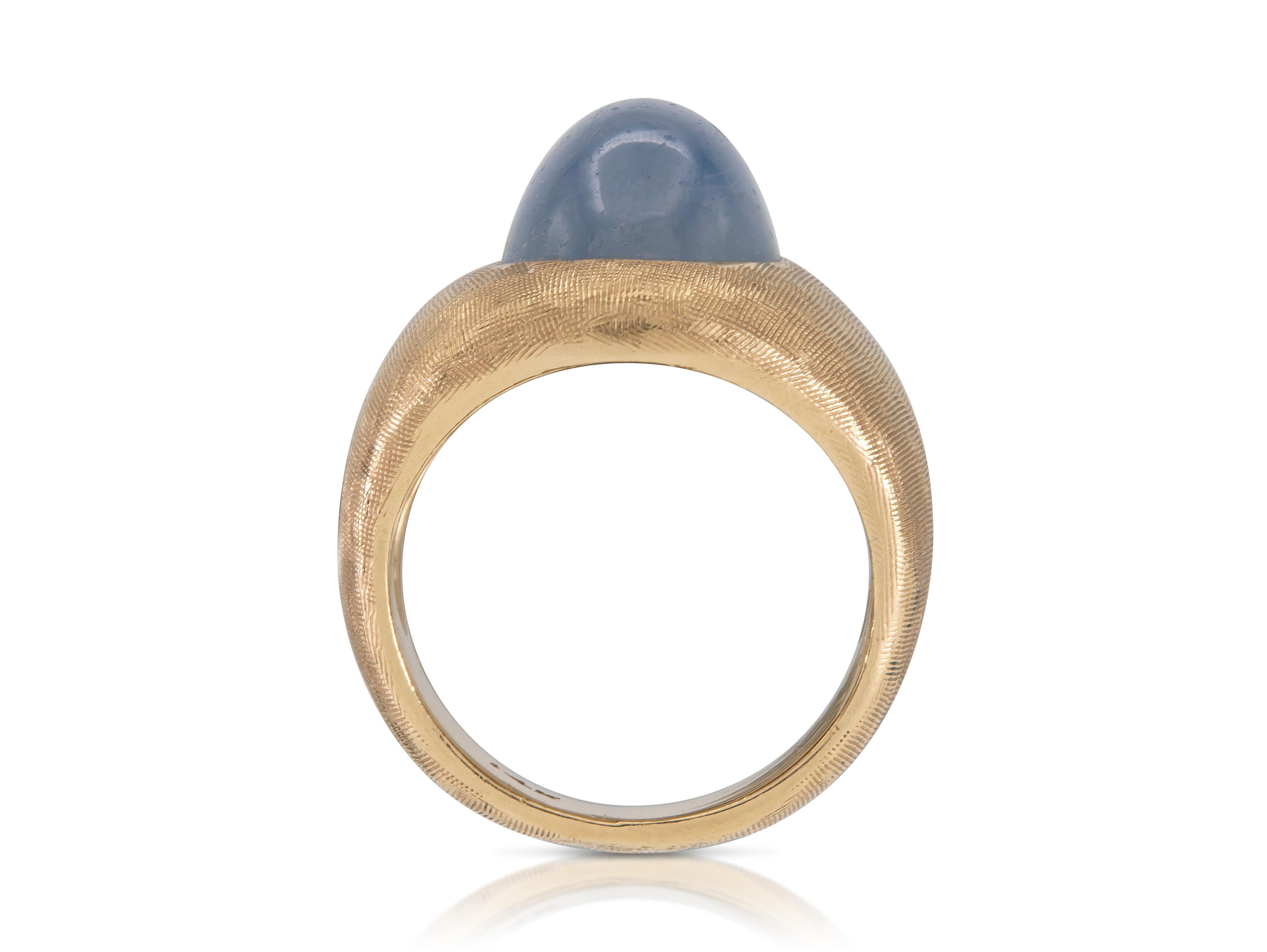 Anillo vintage de zafiro estrella de 6,00 quilates de la década de 1940 Cabujón en venta