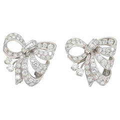 Vintage 1940s 9,00 Karat Diamant Schleife Double Clips