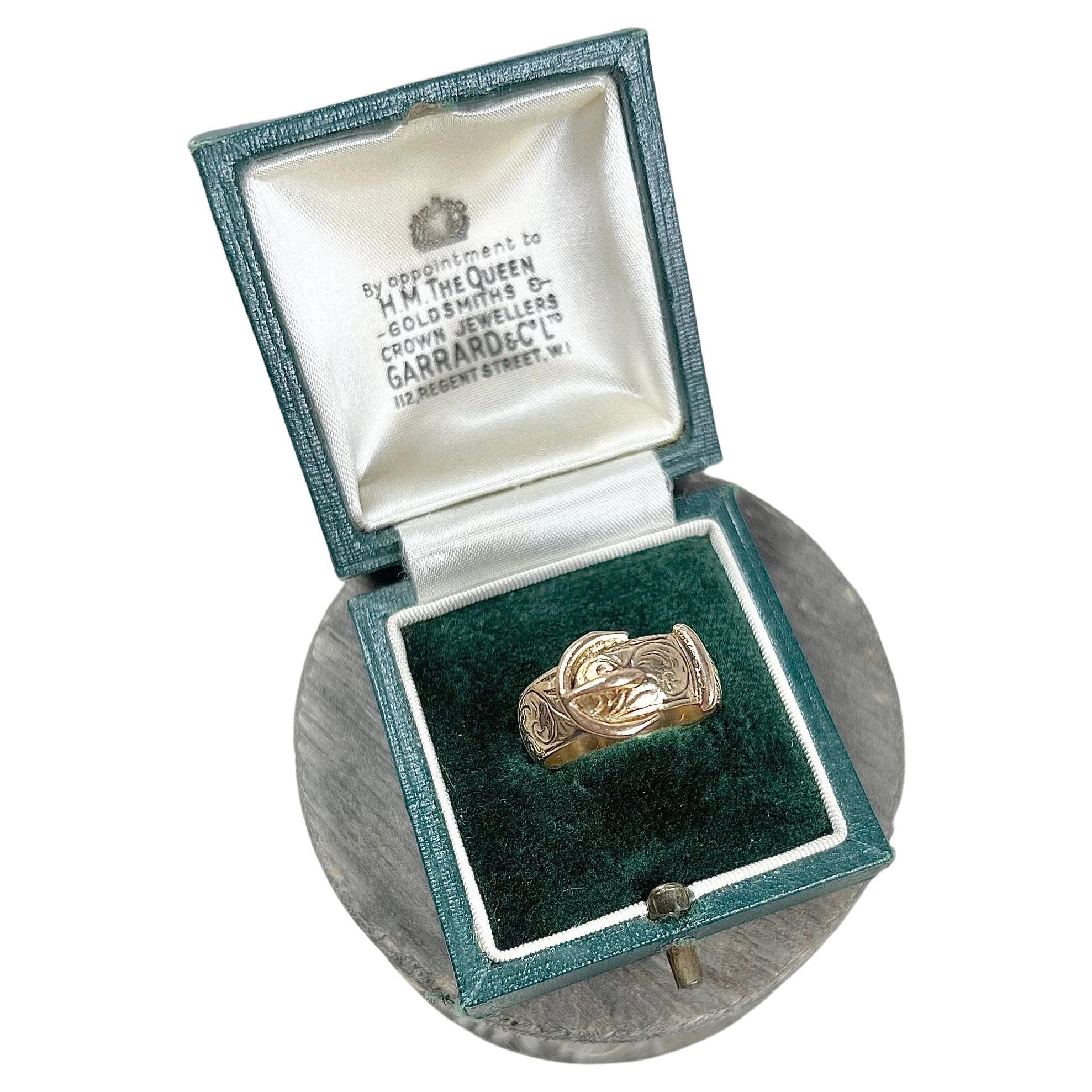 Vintage 1940's 9ct Gelbgold Schnalle / Gürtel Ring im Angebot